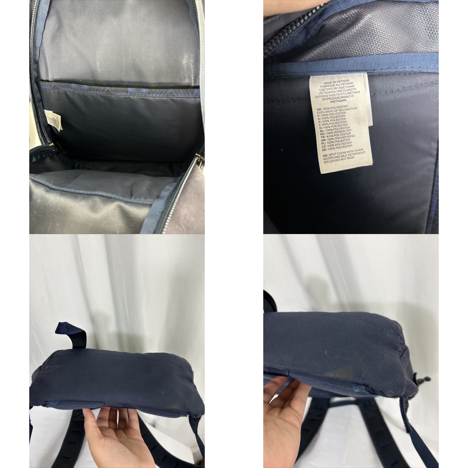 The North Face VINTAGE The North Face Lineage 20L Backpack Navy Blue Aztec Pattern Mens Medium Portable School Outdoor Laptop Sleeve/Protection Rip on Side Size ONE SIZE - 8 Thumbnail