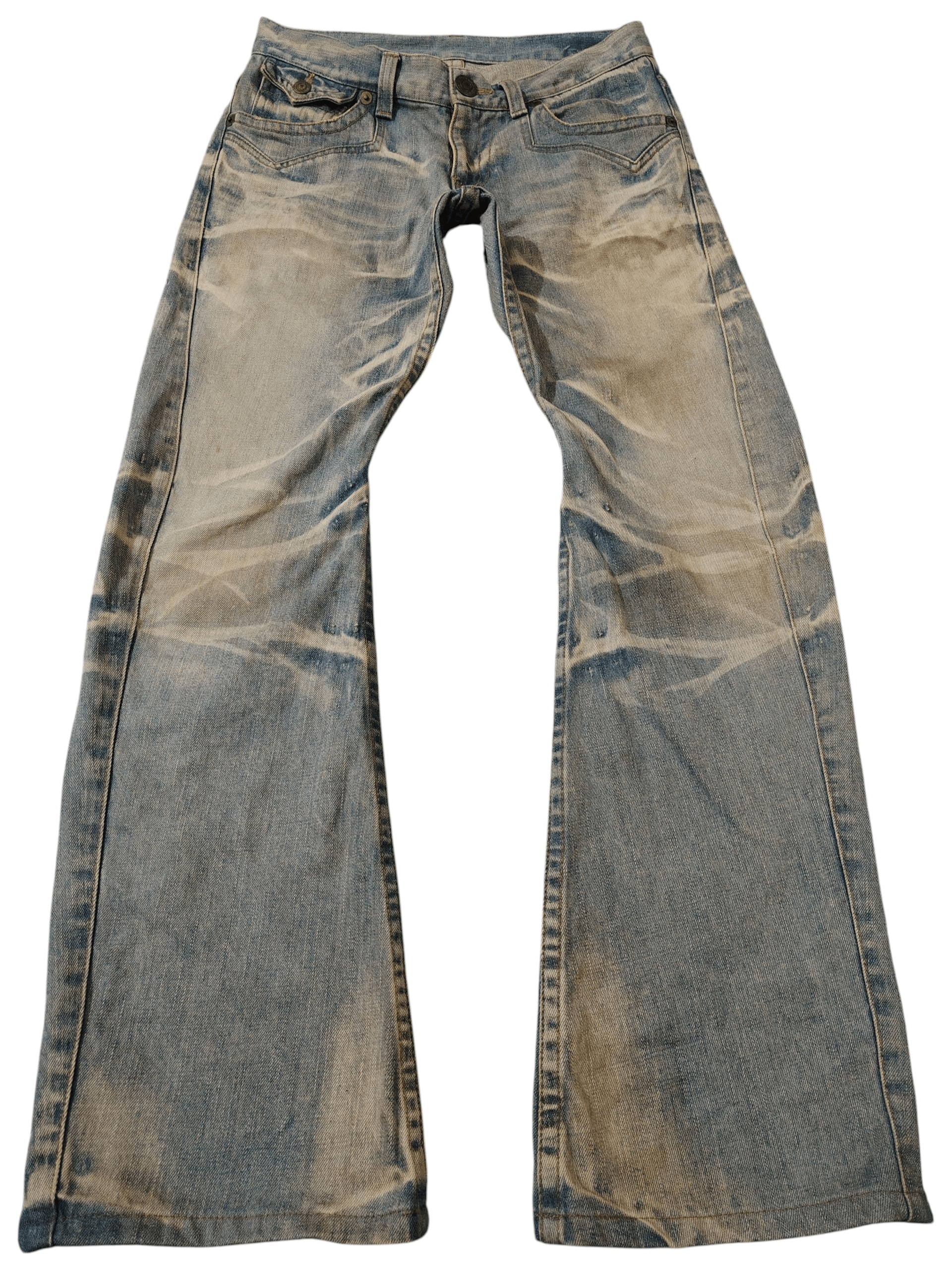 Japanese Brand Rattle Trap Japanese Distressed Denim Flared Jeans Size US 31 - 3 Thumbnail