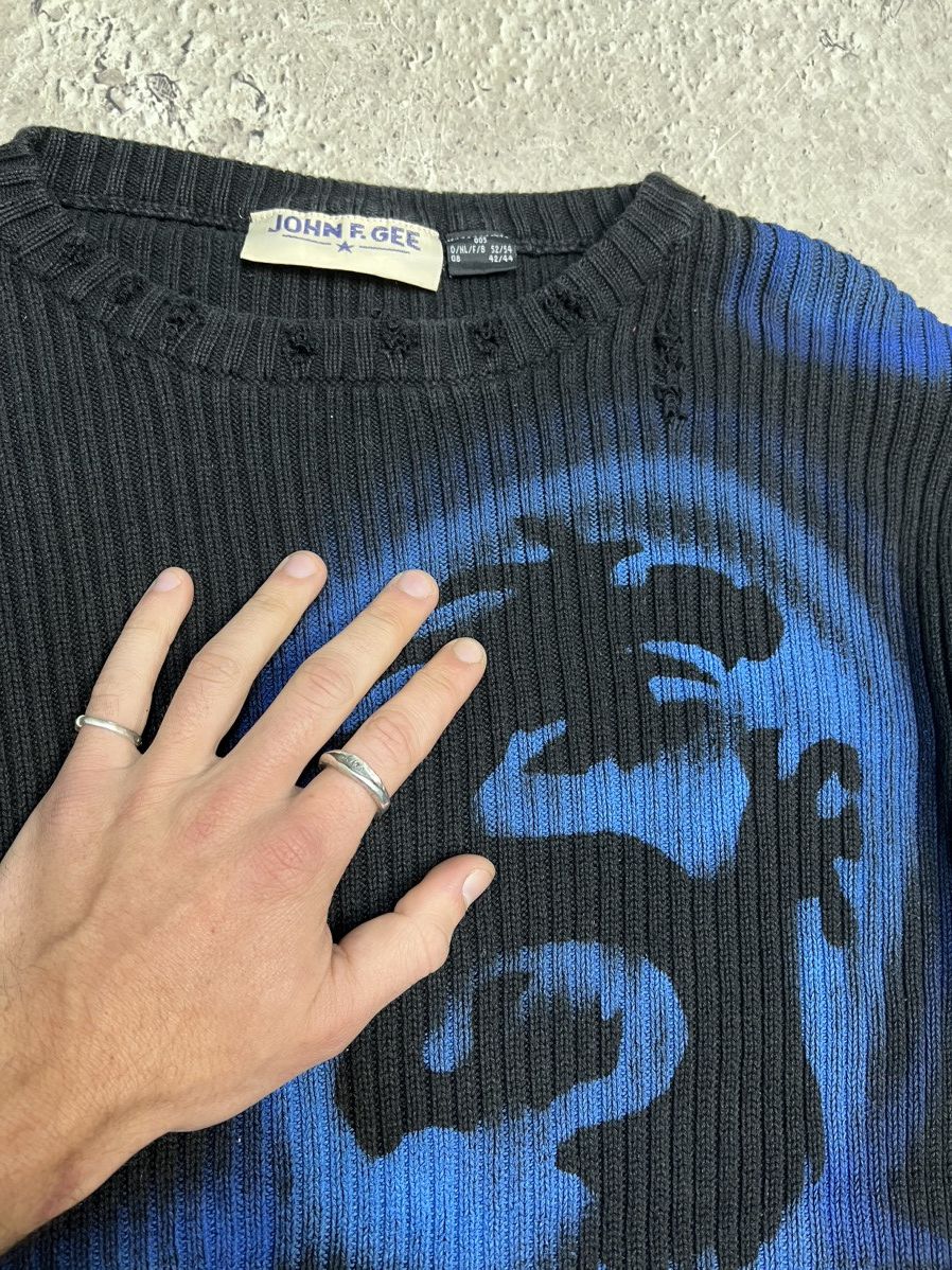 Diesel × Japanese Brand × Vintage Vintage Y2K Dragon gothic Distressed Faded Effect sweater Size US L / EU 52-54 / 3 - 8 Thumbnail