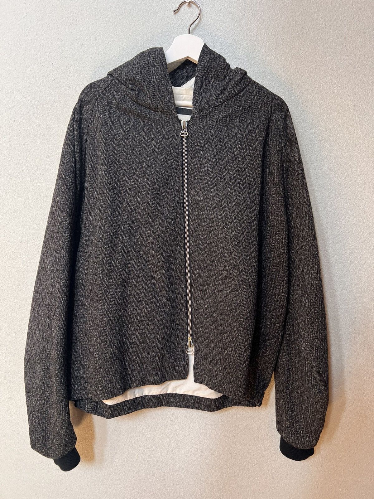 3MAN Herringbone wool hooded zip jacket Size US XL / EU 56 / 4 - 1 Thumbnail