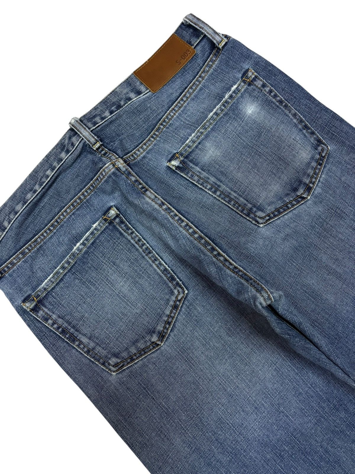 Japanese Brand × Kaihara Denim Vintage Kaihara Uniqlo S-003 Faded Blue Washed Jeans Size US 32 / EU 48 - 4 Thumbnail