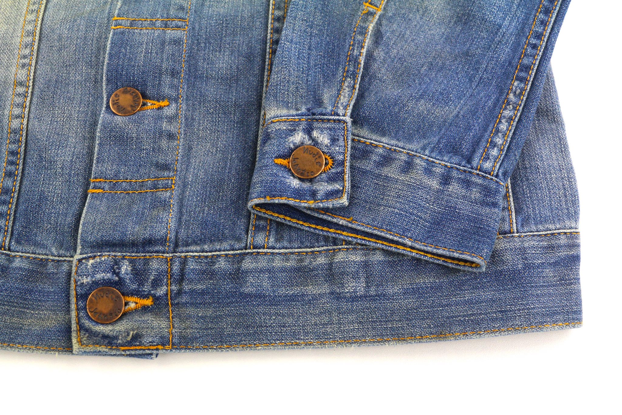 Nudie Jeans PERRY S Organic Bright Broken Mid Blue Washed Jacket 82442 Size US S / EU 44-46 / 1 - 5 Thumbnail