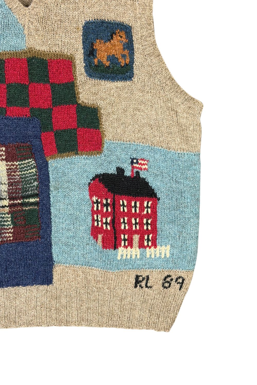 Polo Ralph Lauren FW89 Original late 80s Polo Country hand-knit vest Size US L / EU 52-54 / 3 - 6 Thumbnail