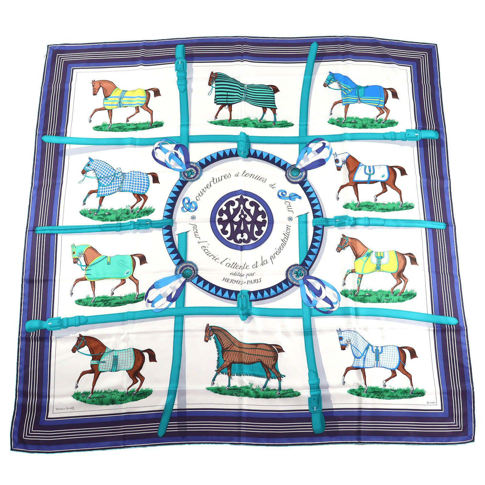 Hermes Hermes Hermes Couvertures et tenues de jour Carre 140 silk scarf Textile Scarf DUTY FREE for USA Size ONE SIZE - 1 Thumbnail