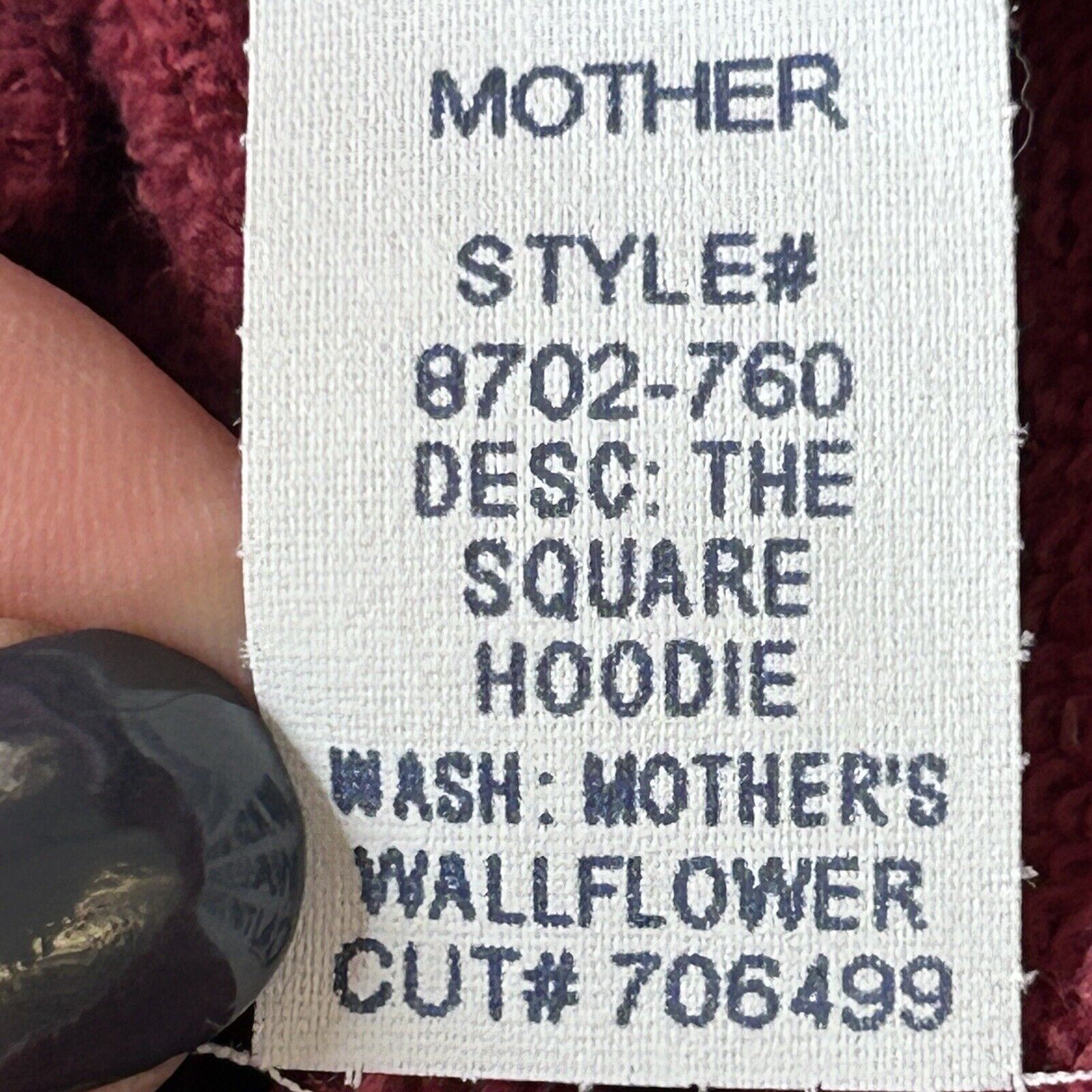 MOTHER MOTHER Hooded Sweatshirt XS Hoodie Burgundy /Blue Flowers Size XS / US 0-2 / IT 36-38 - 8 Thumbnail