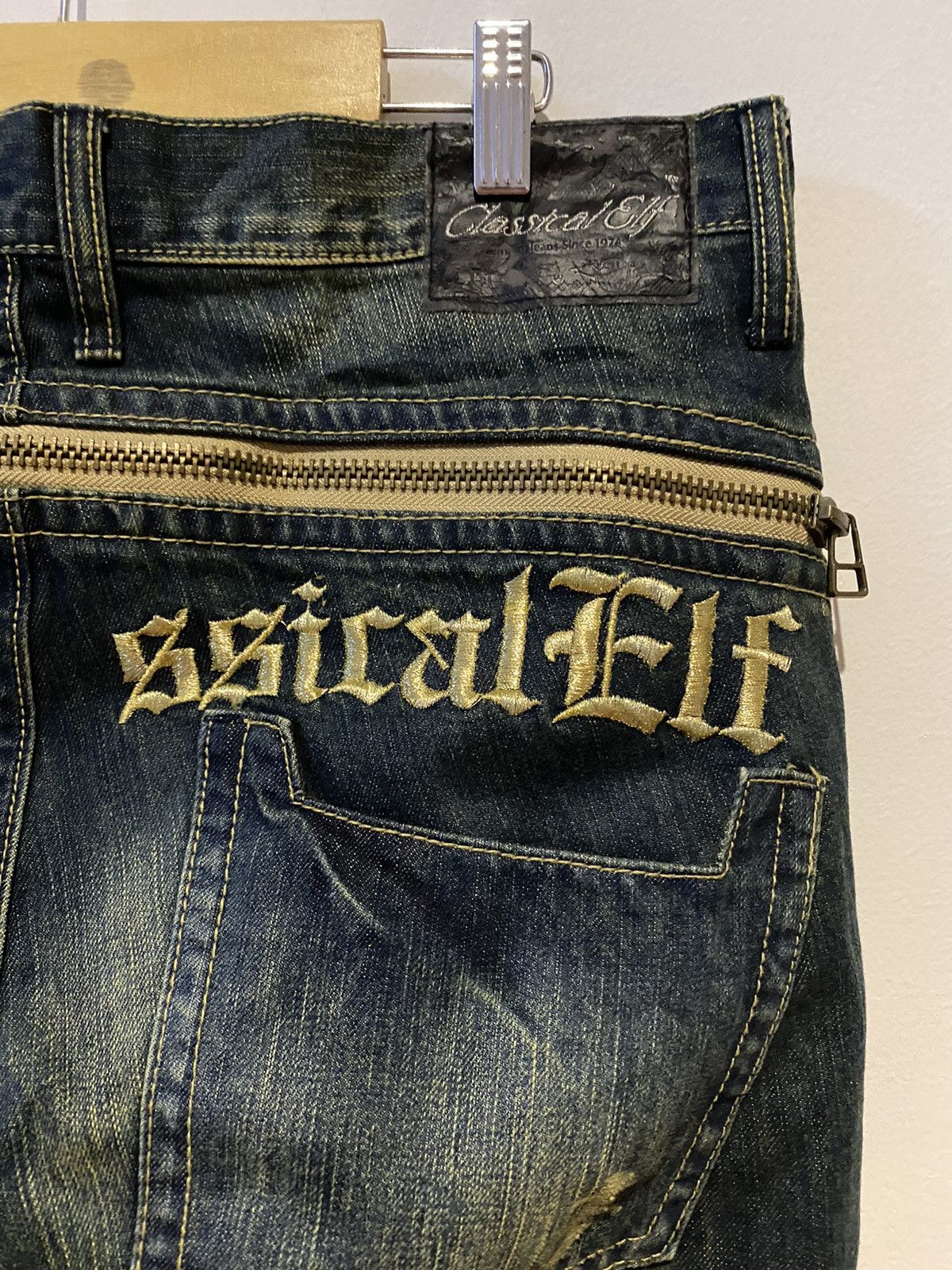 If Six Was Nine × Japanese Brand 🔥 CLASSICAL Elf Punk Skull Crossbones Denim Japan Style Size US 34 / EU 50 - 9 Thumbnail