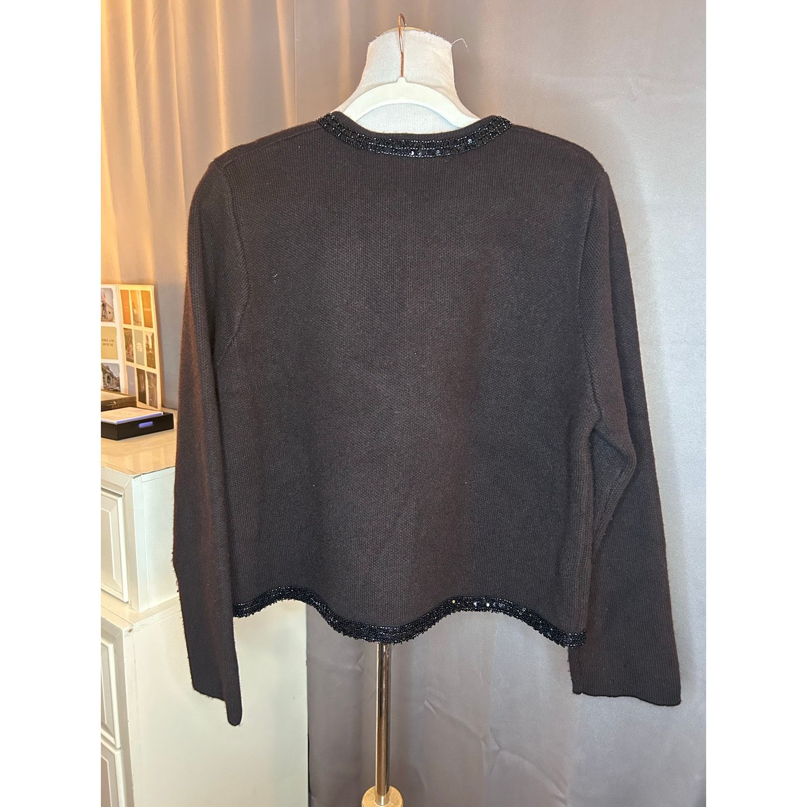 Zara Nwt- Zara 100% WOOL BEADED KNIT CARDIGAN-Large Size L / US 10 / IT 46 - 6 Thumbnail