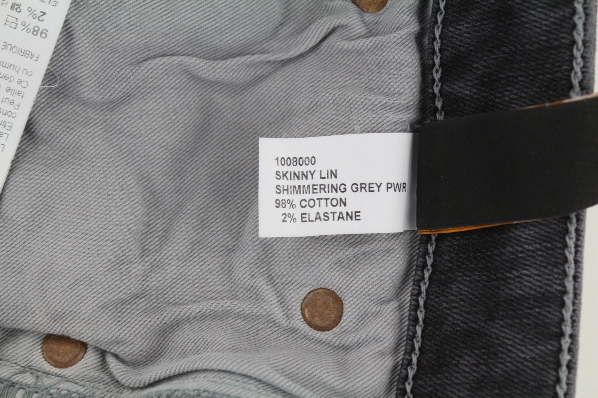 Nudie Jeans SKINNY LIN W29/L30 Tight Fit Cotton Stretch Grey 80620 Size US 29 - 7 Thumbnail