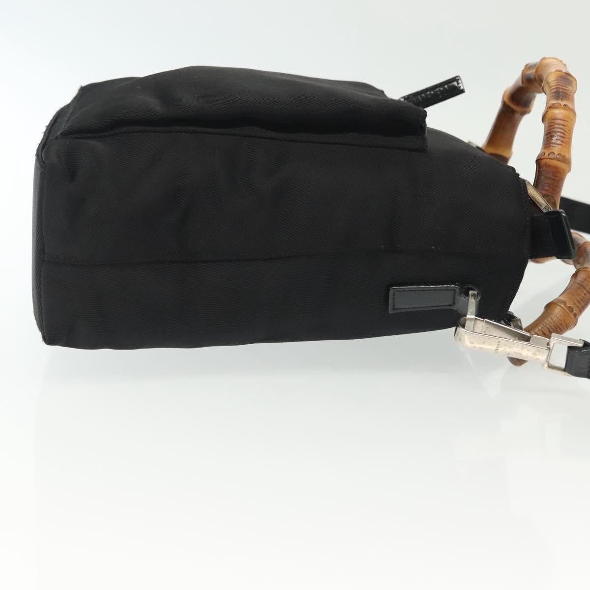 Gucci GUCCI Bamboo Hand Bag Nylon Black Silver 000 2265 000 2265 Size ONE SIZE - 4 Thumbnail