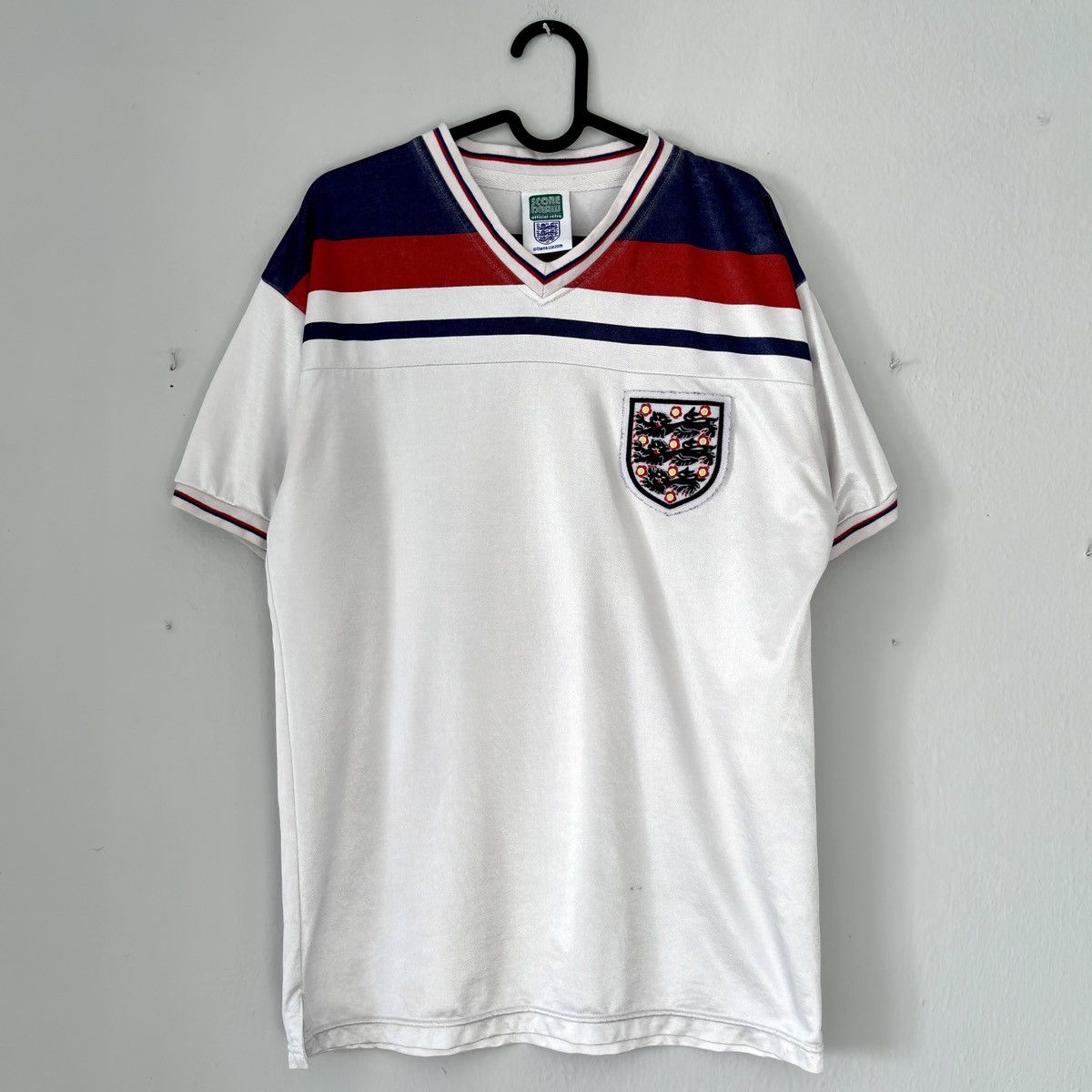 Vintage 1980 1982 England National ScoreDraw Vintage Soccer Jersey Size US M / EU 48-50 / 2 - 2 Thumbnail