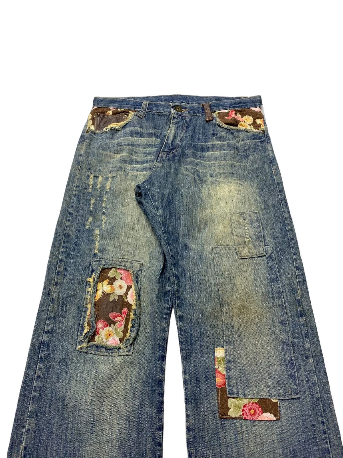 Hysteric Glamour Gumu Japan Boro Patchwork Mud Denim Jeans Size US 32 / EU 48 - 5 Thumbnail