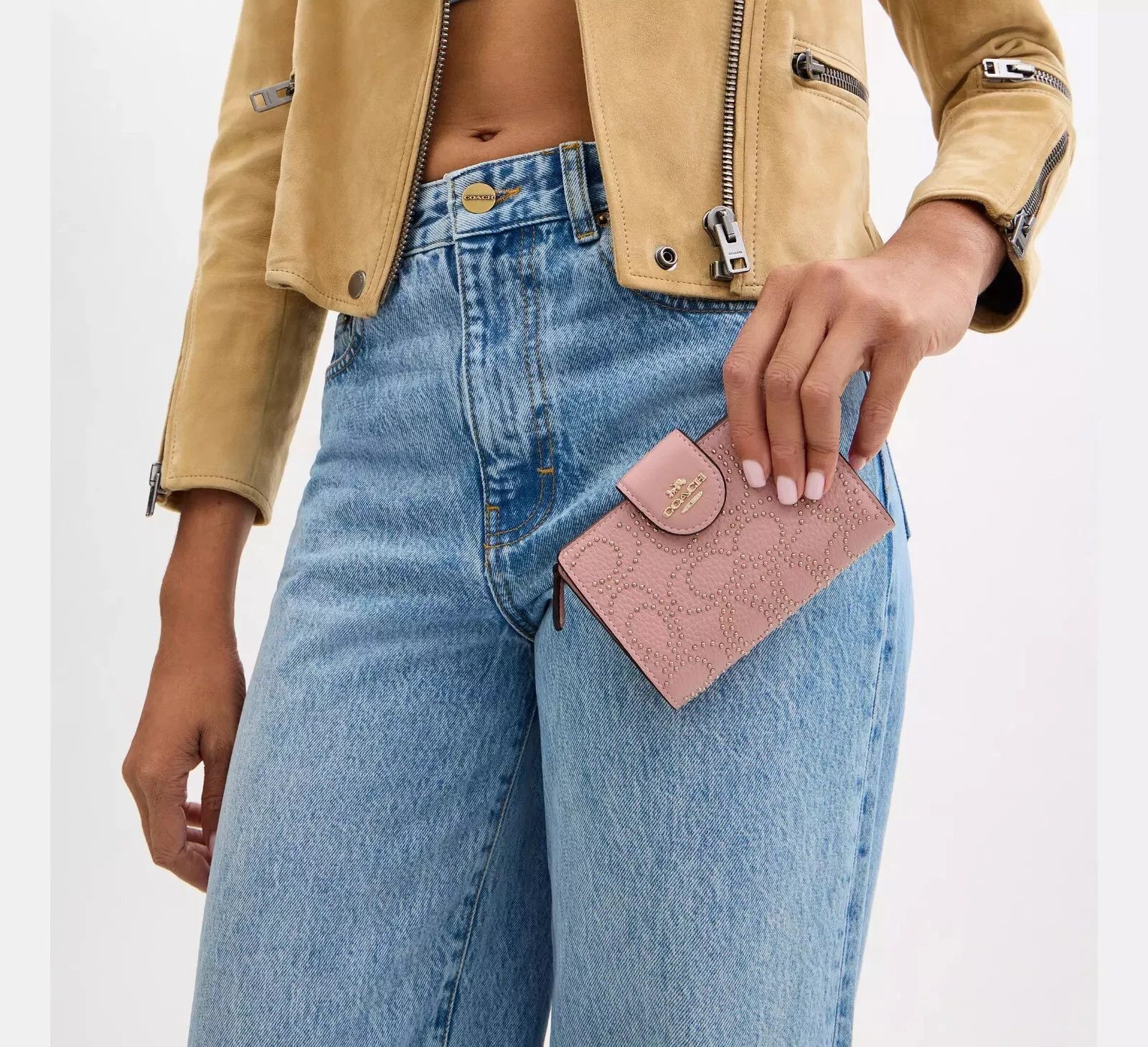 Coach Medium Corner Zip Wallet With Signature Rivets CX404 Size ONE SIZE - 8 Thumbnail