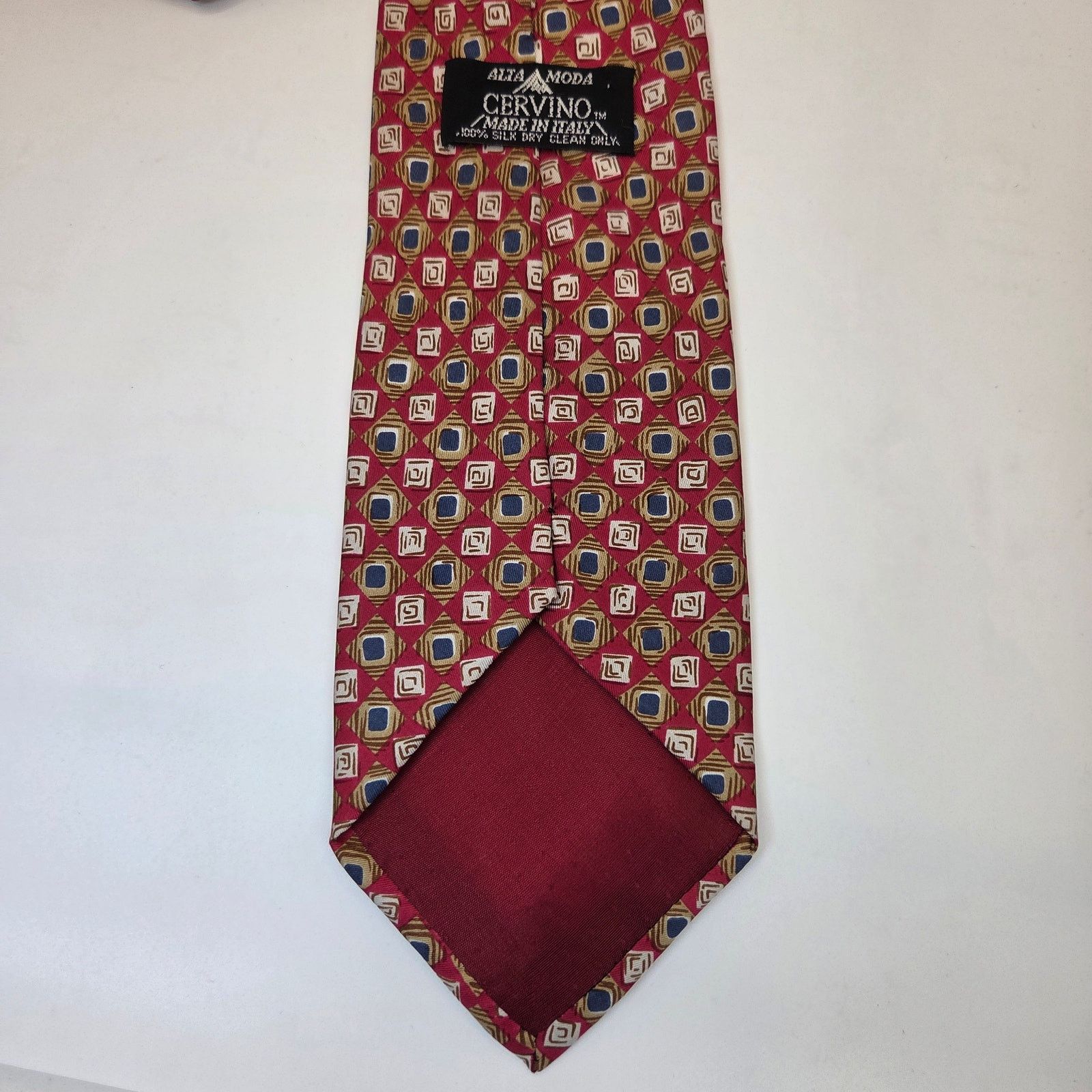 Vintage Vintage Alta Moda Cervino Silk Geometric Tie Size ONE SIZE - 4 Thumbnail