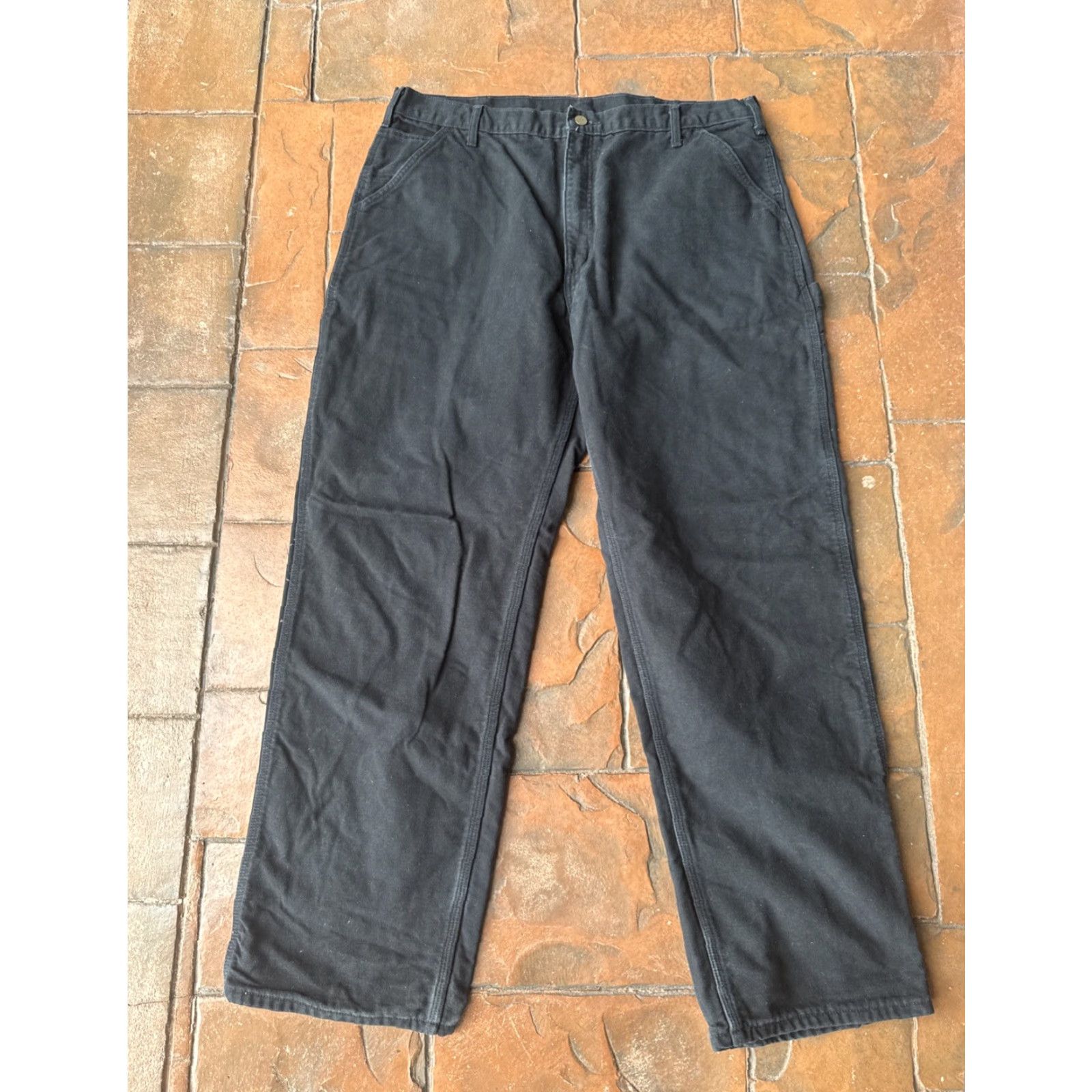 Carhartt Carhartt Flannel Lined Canvas Carpenter Jeans Men’s 40x32 Dungaree Grunge Skater Size US 40 / EU 56 - 2 Thumbnail