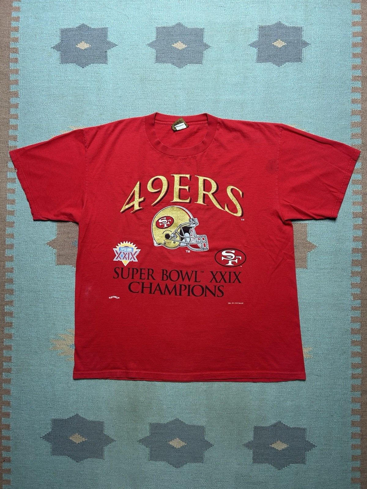 Vintage Vintage 90s t shirt San Francisco 49ers Super Bowl champs XL Size US XL / EU 56 / 4 - 1 Thumbnail