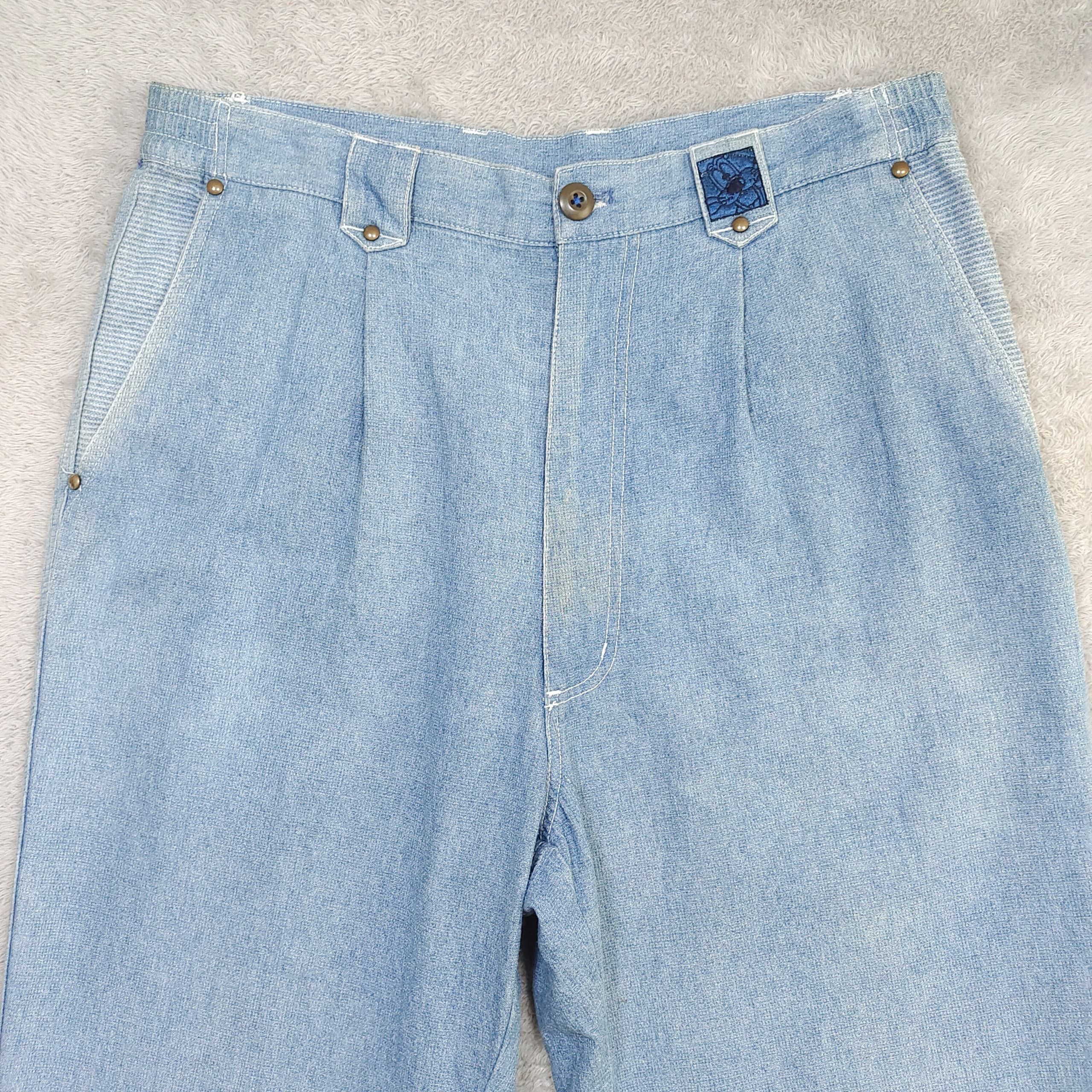 Louis Feraud Jean Louis Fradet High-Waisted Pleated,Embroidered Rose Logo Size US 30 / EU 46 - 3 Thumbnail