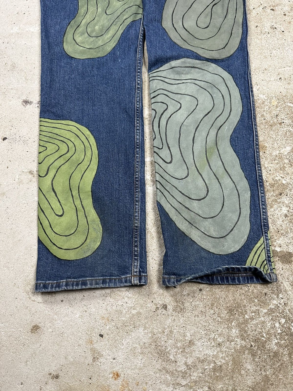 Vintage × Wrangler ‼️ Vintage y2k Wrangler Custom Reworked Pants Painted Size US 34 / EU 50 - 8 Thumbnail