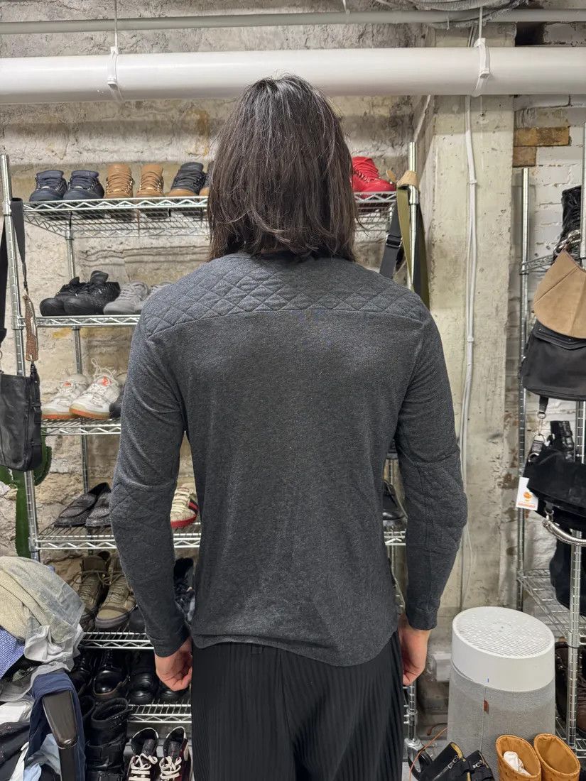 Designer × Pierre Balmain × Vintage 2000s Pierre Balmain Biker Henley Grey Longsleeves Size US S / EU 44-46 / 1 - 4 Thumbnail