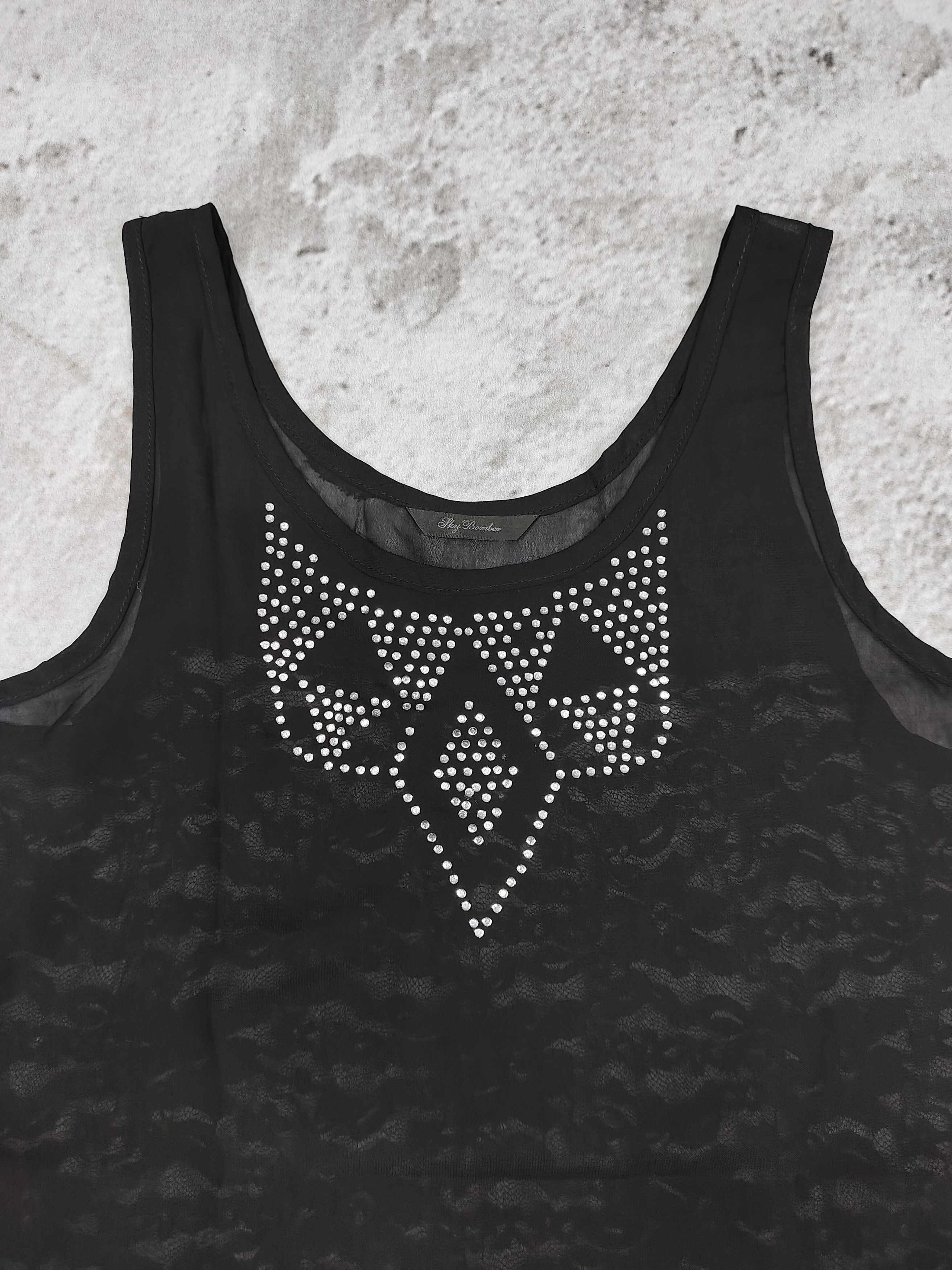 Japanese Brand Sky Bomber🇯🇵Gothic Sheer Rhinestone Tribal Lace Asymmetric Size M / US 6-8 / IT 42-44 - 7 Thumbnail