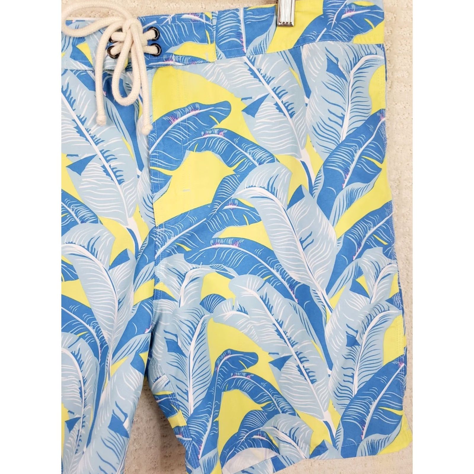 Vintage Strong Boalt Board Shorts Men’s 34 Blue Yellow Foilage Trunks Beach Vacation Surfing 100% Polyester Size US 34 / EU 50 - 4 Thumbnail