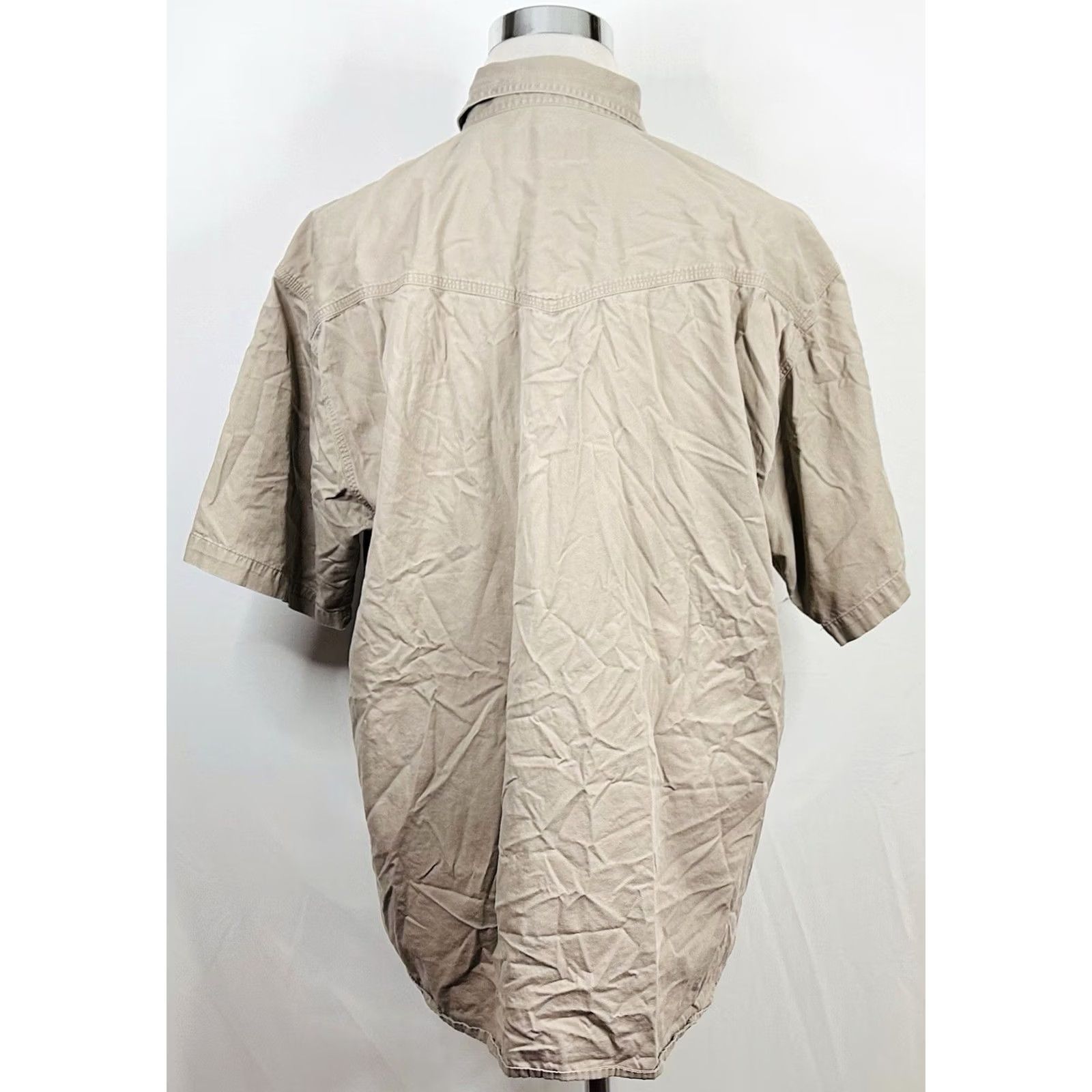 Vintage Resistol XL Rodeo Gear Shirt 30X Hill Country Beige 100% Cotton Short Sleeve Beige Button-Up MENS XL Size US XL / EU 56 / 4 - 4 Thumbnail