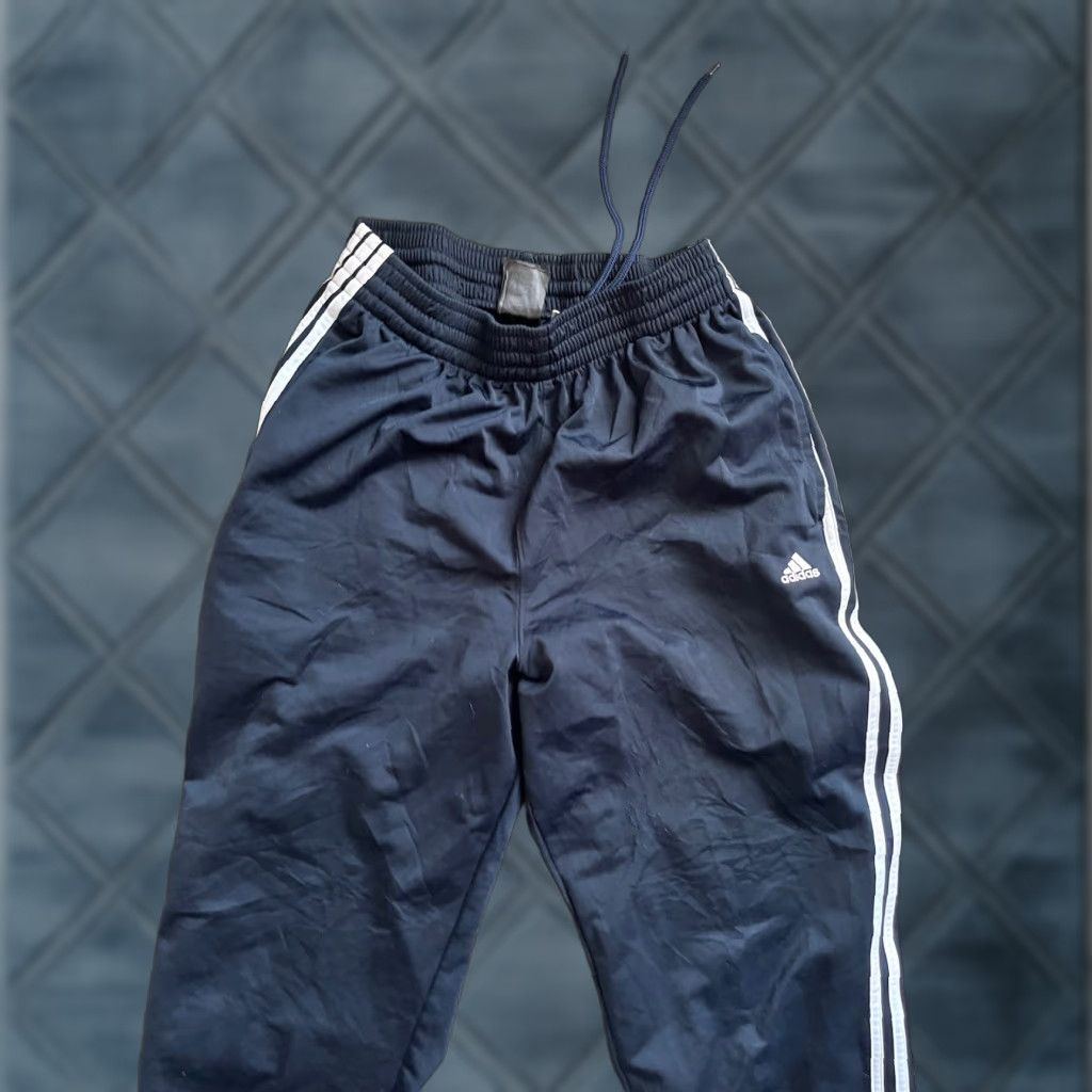 Adidas Adidas Sweatpants Pants Navy w/ White Stripe Athletic Men Large Polyester M Blue Striped 30 in Inseam Sweatpants Mens Size US 31 - 1 Thumbnail