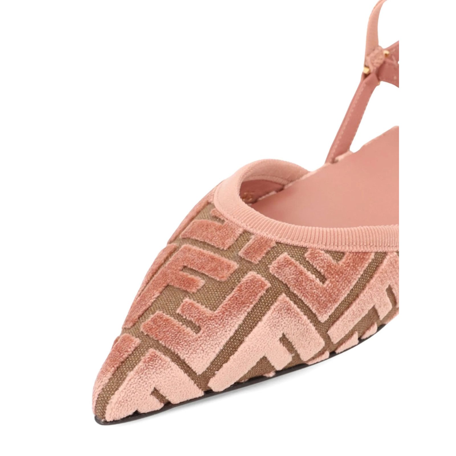Fendi Fendi Colibri Lite Pink Beige Velvet FF Logo Flats 37.5 Size US 7.5 / IT 37.5 - 7 Thumbnail