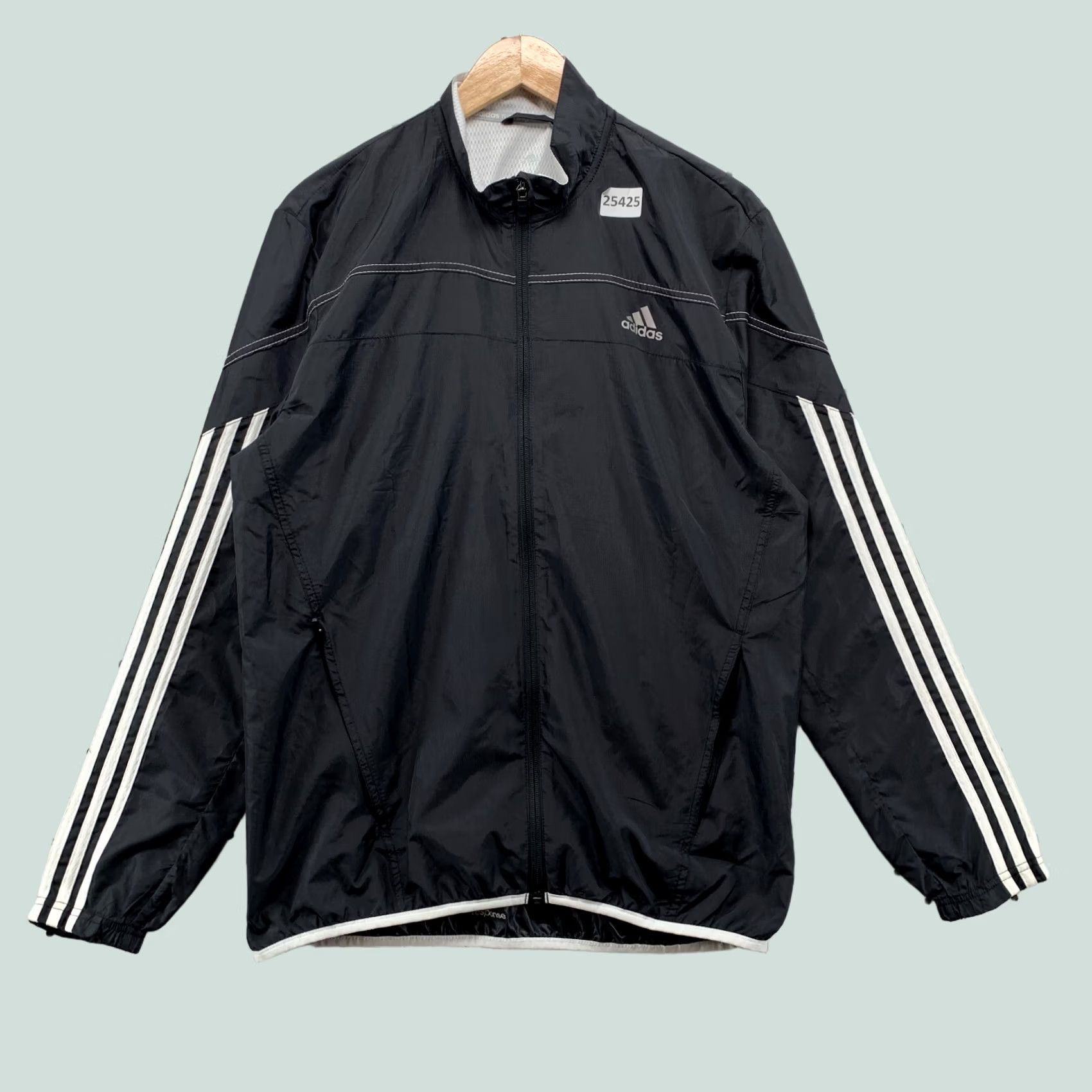 Adidas Adidas Running Windbreaker Jacket Black Mens Medium Vented 22.5x31 Size US M / EU 48-50 / 2 - 1 Thumbnail