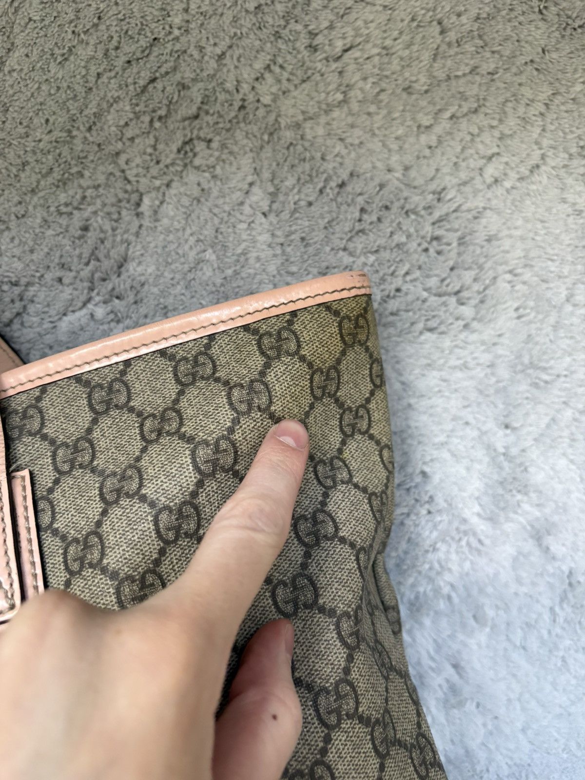Gucci Sac a main gucci cabas en toile GG beige cuir rose Size ONE SIZE - 6 Thumbnail