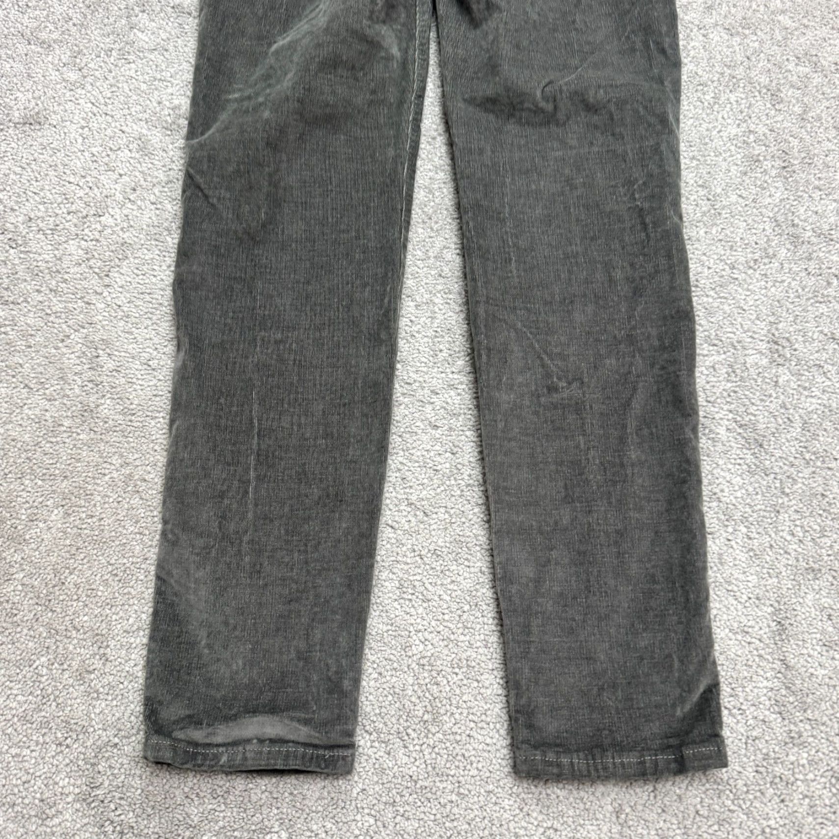 Madewell Madewell High Rise Skinny Velvet Pants Womens 29 Tall Dark Gray Stretch Casual Size 29" - 4 Thumbnail