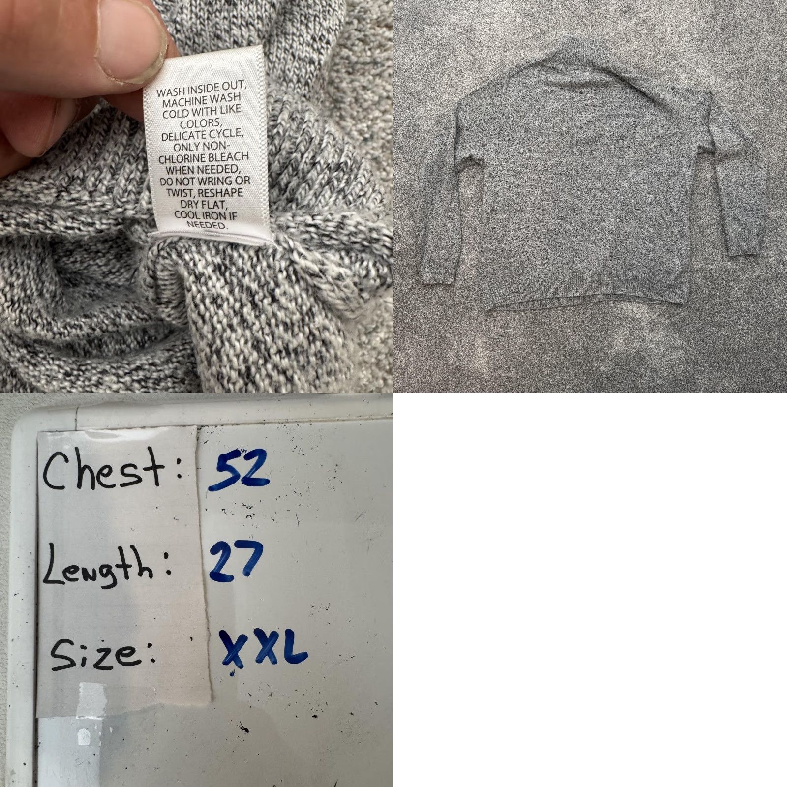 Bill Blass Croft & Barrow Sweater Mens XXL Gray Quarter Zip Classic Cozy Grandpa Minimalist Size US XXL / EU 58 / 5 - 8 Thumbnail