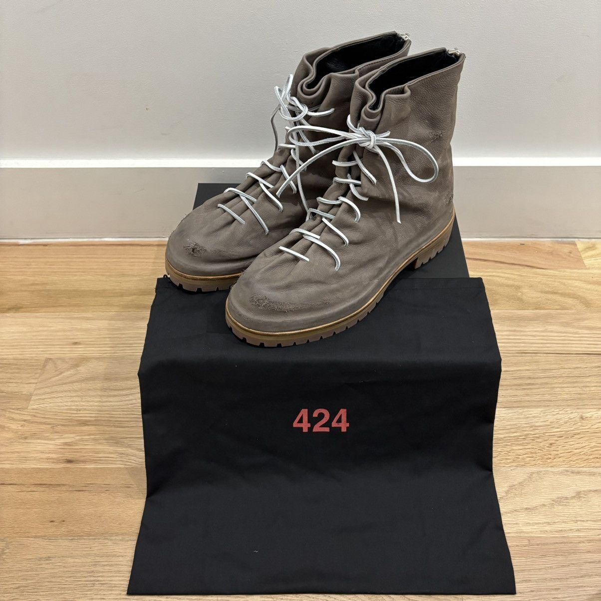 424 424 LACE-UP MARATHON BOOT IN DUSTY BROWN Size US 12 / EU 45 - 1 Thumbnail