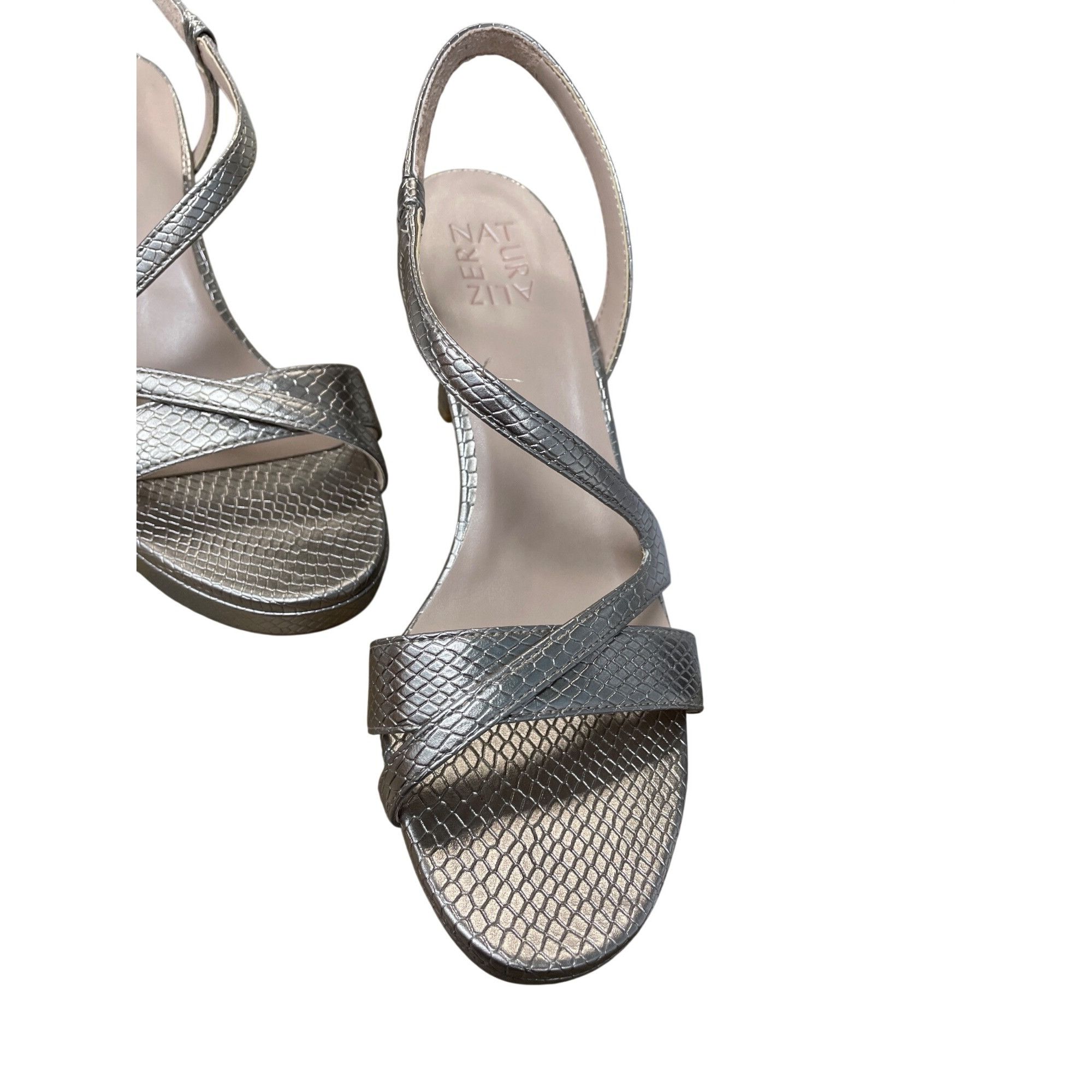 Other Naturalizer Abby Womans Silver diamond pattern Slingback hee Size US 9 / IT 39 - 10 Thumbnail