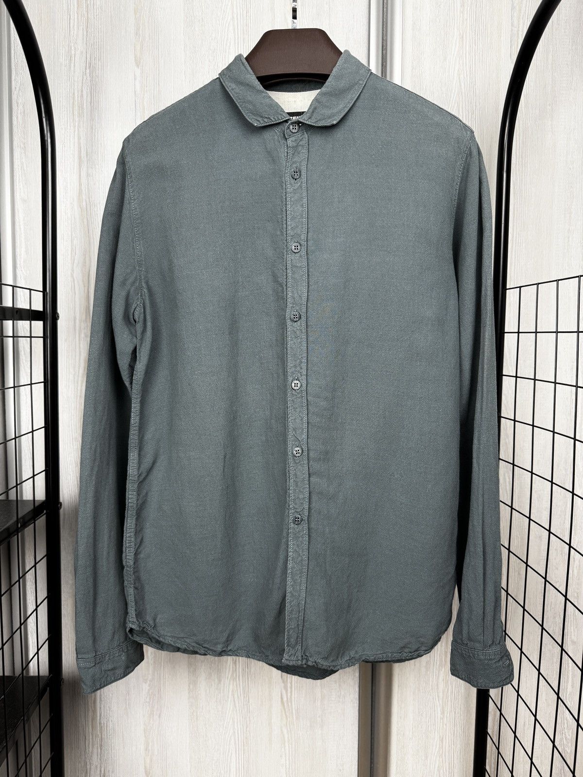 Freitag Freitag Green-Grey Linen Modal E783 Mens Shirt Size US L / EU 52-54 / 3 - 2 Thumbnail