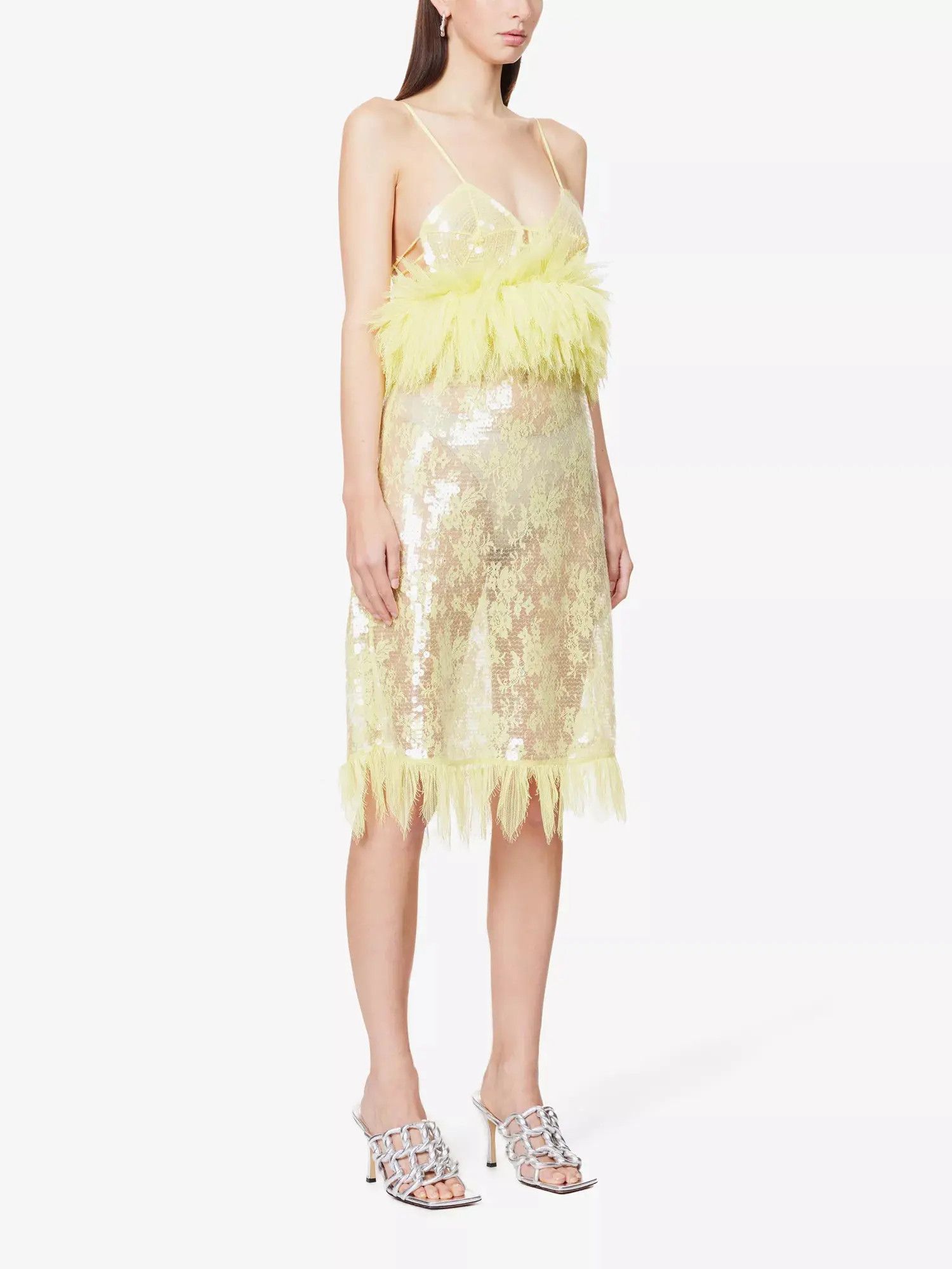 Bottega Veneta o1n1vont0325 Cotton Floral Triangle Lace And Sequins Dress Size XS / US 0-2 / IT 36-38 - 3 Thumbnail