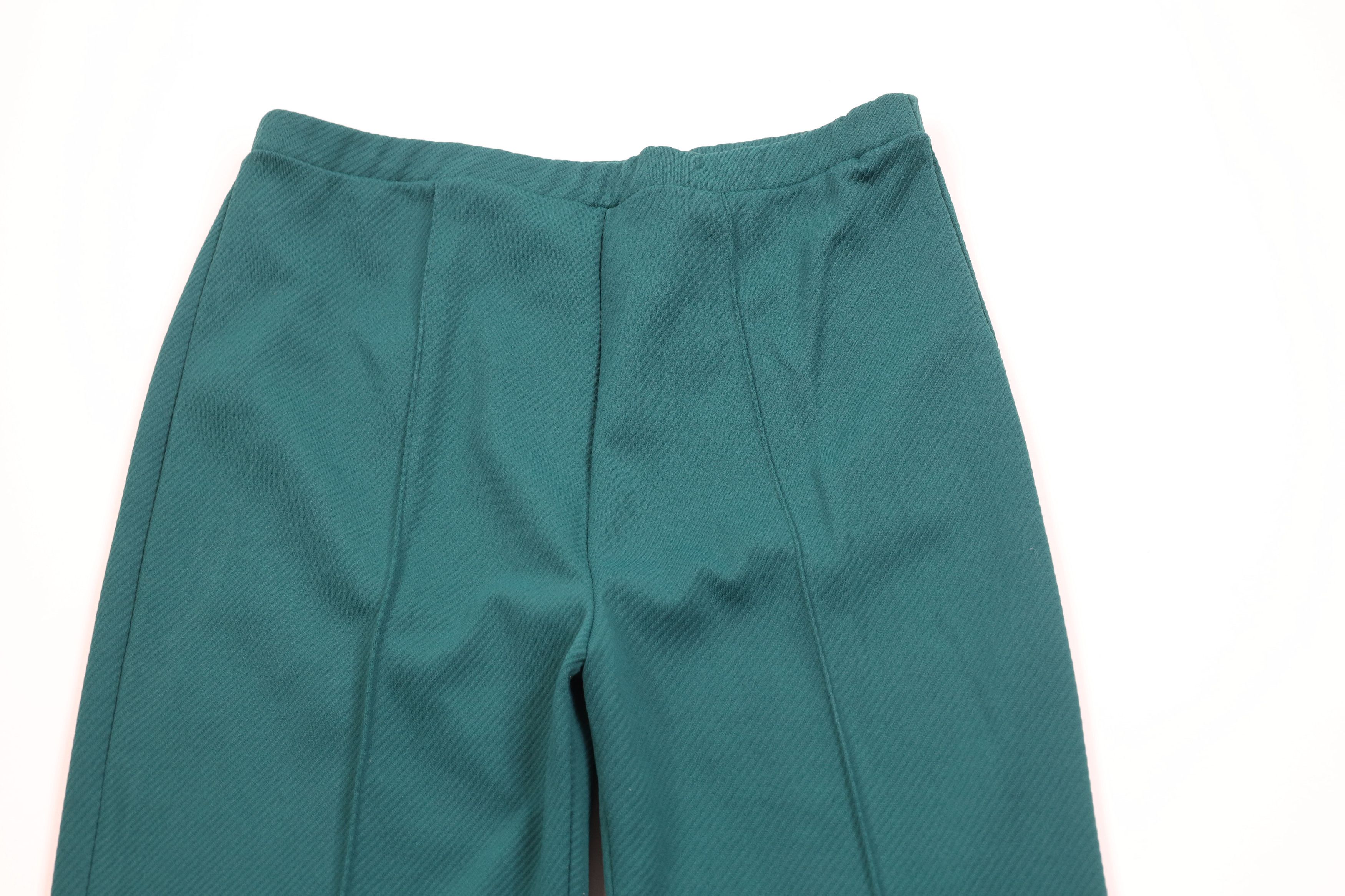 Vintage Vintage 70s Streetwear Bell Bottoms Pants Green Polyester Size 38" / US 16 / IT 52 - 2 Thumbnail