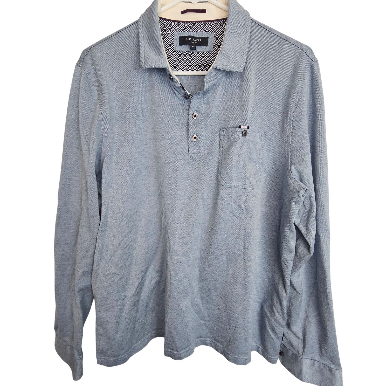 Ted Baker Ted Baker Mens LS Polo Shirt XL Designer Pullover Business Size US XL / EU 56 / 4 - 1 Thumbnail