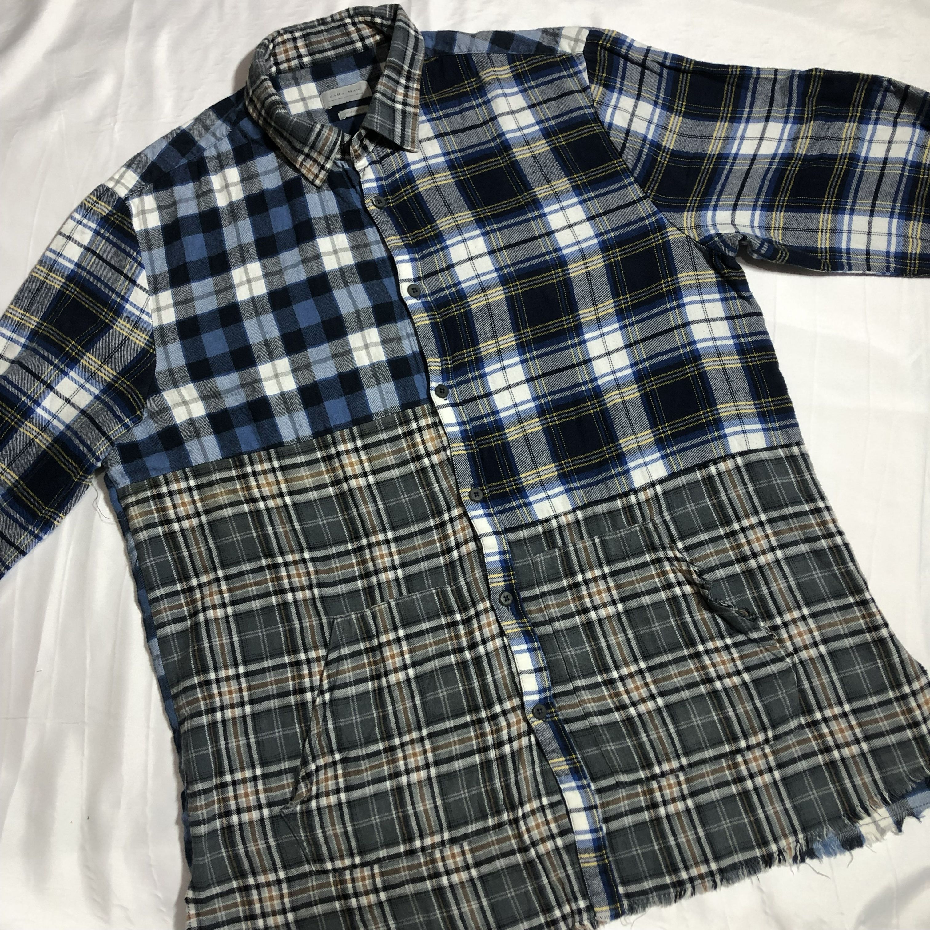 Zara Man Patchwork Flannel Shirt Size US L / EU 52-54 / 3 - 8 Thumbnail