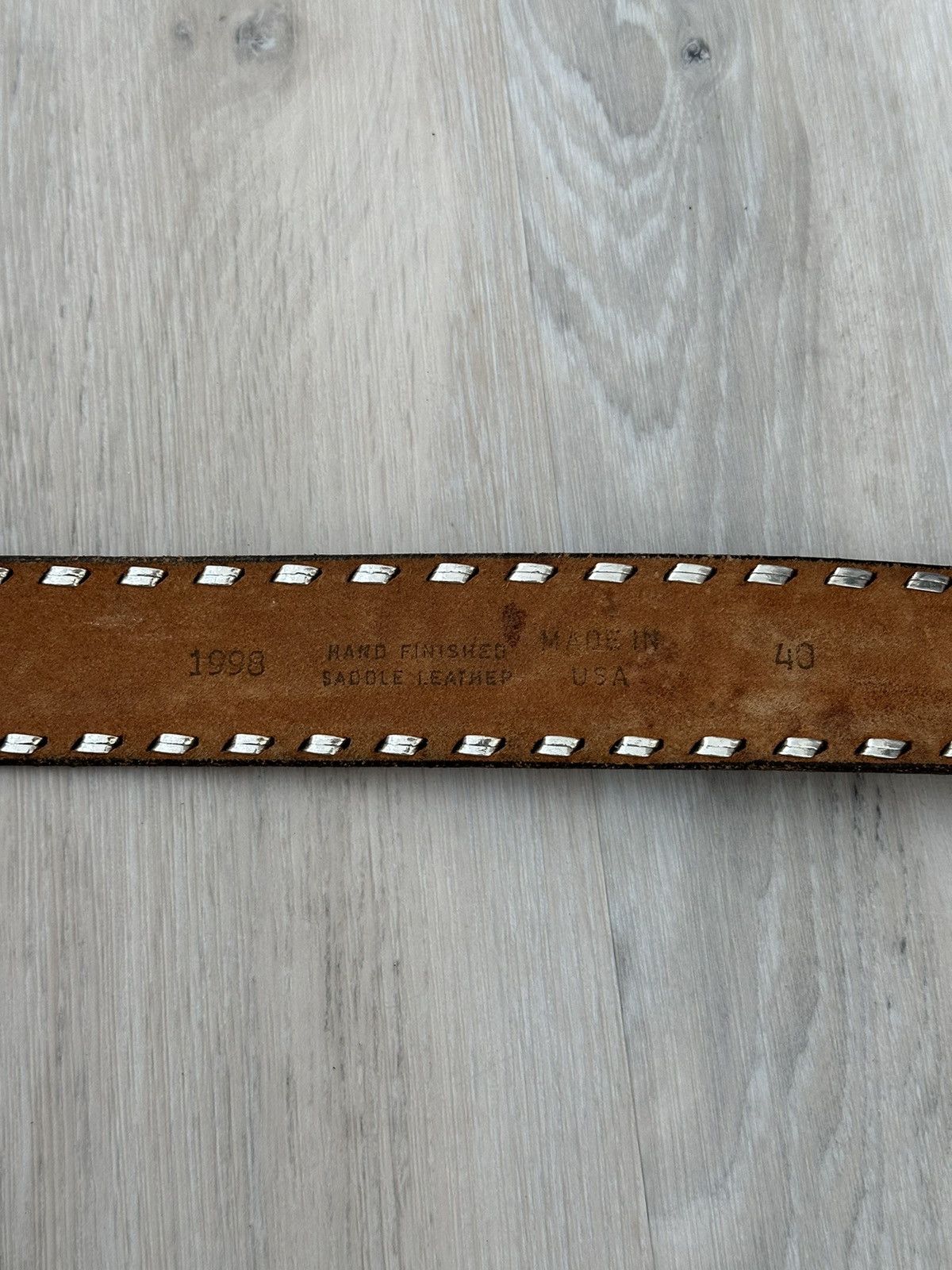 Leather × Vintage Vintage Leather Belt Y2K Rhinestones Punk Western Eagles Size 34 - 5 Thumbnail