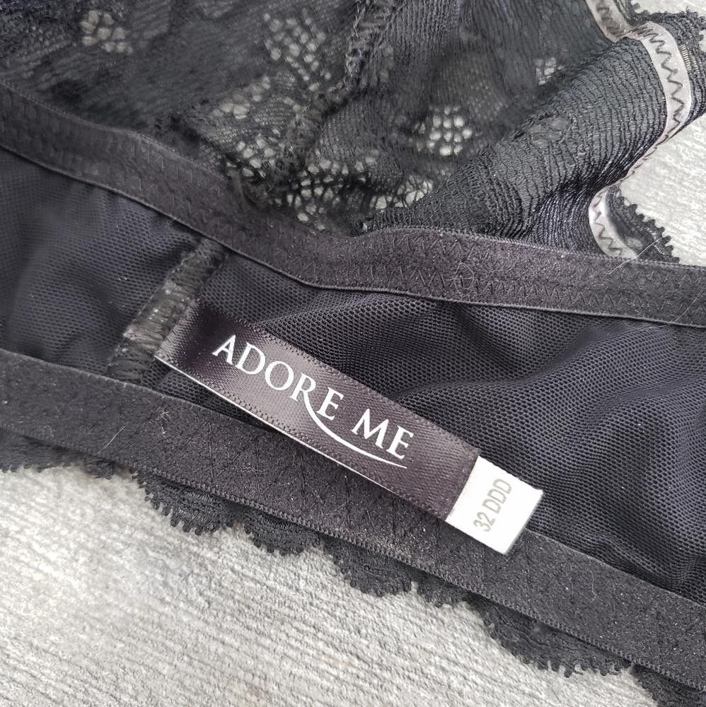 Designer Black Front Closure Adore Me Bustier Bra Size ONE SIZE - 3 Thumbnail