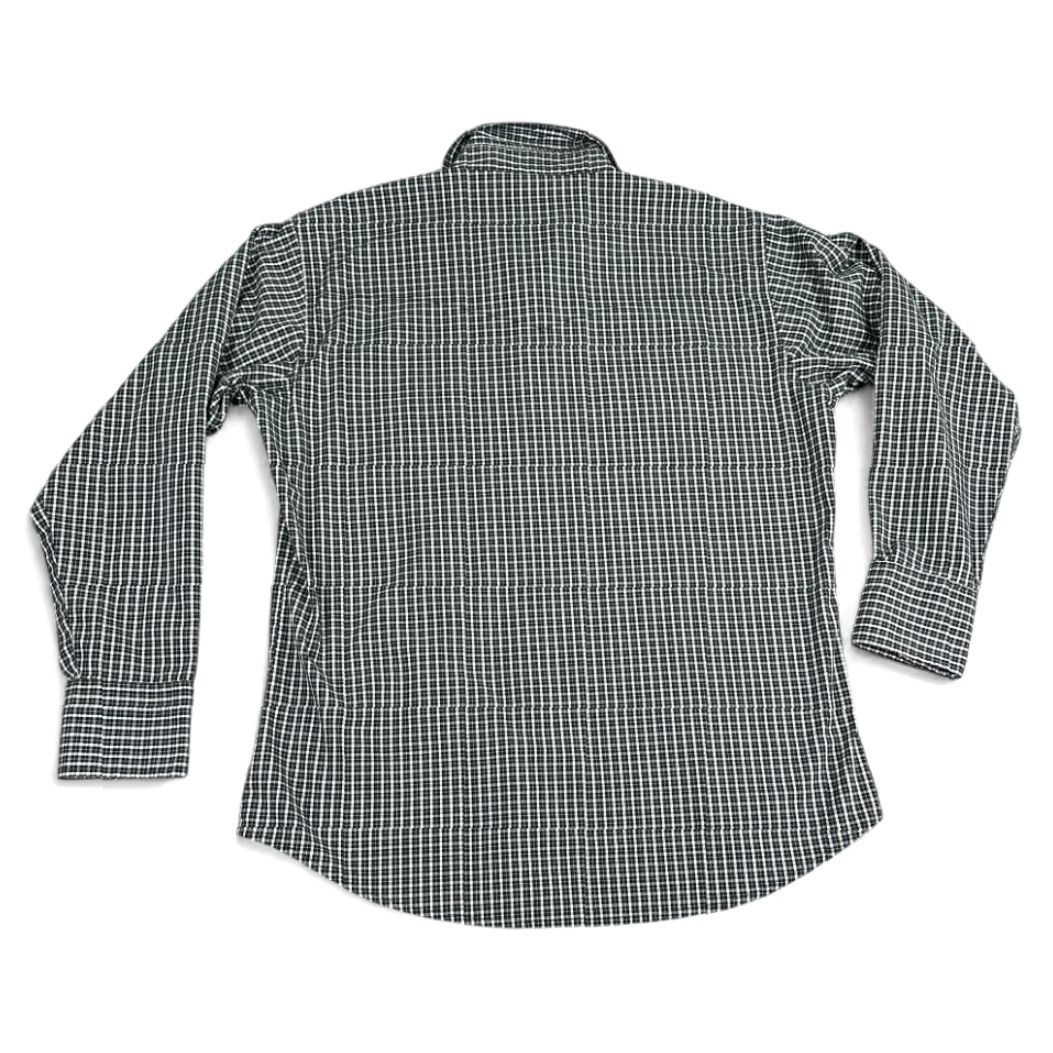 Wrangler VINTAGE Wrangler Western Shirt Adult LARGE Black White Plaid Windowpane Pearl Snap Shirt Mens Black Plaid Western Shirt LARGE Wrangler Size US L / EU 52-54 / 3 - 3 Thumbnail