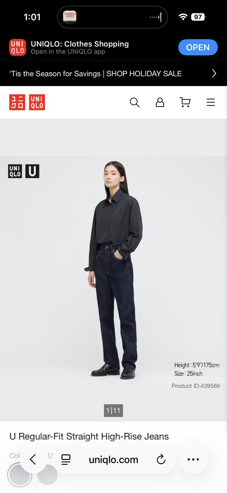 Lemaire × Uniqlo Uniqlo U Lemaire Indigo blue straight denim Size US 26 / EU 42 - 2 Thumbnail