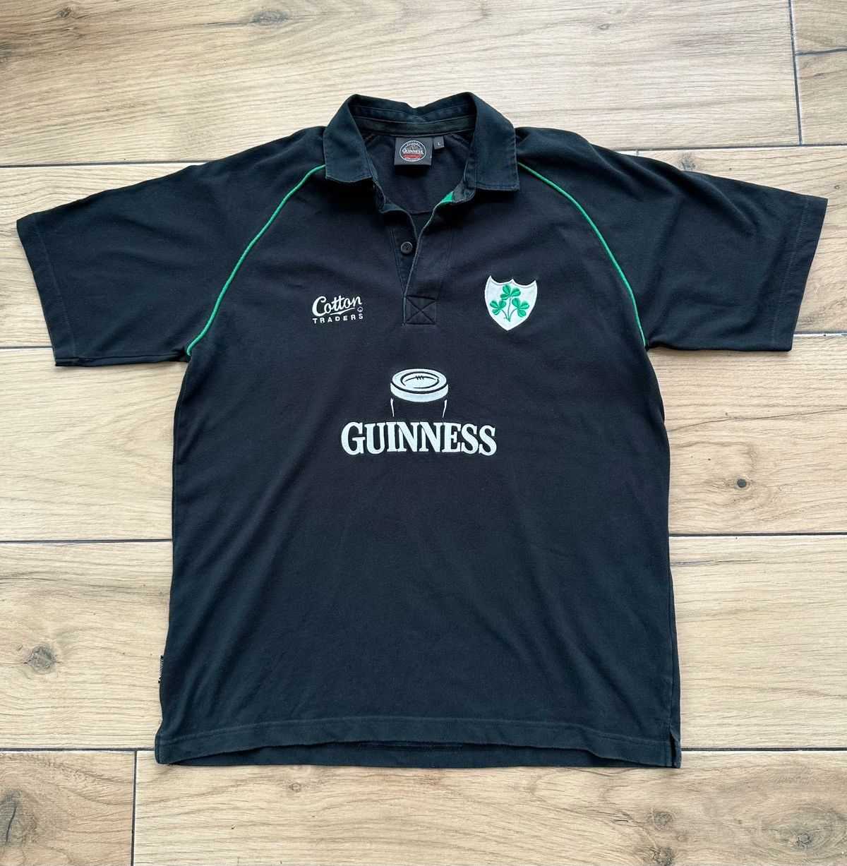 Ireland Guinness Cotton Traiders Rugby Team Shirt Size L