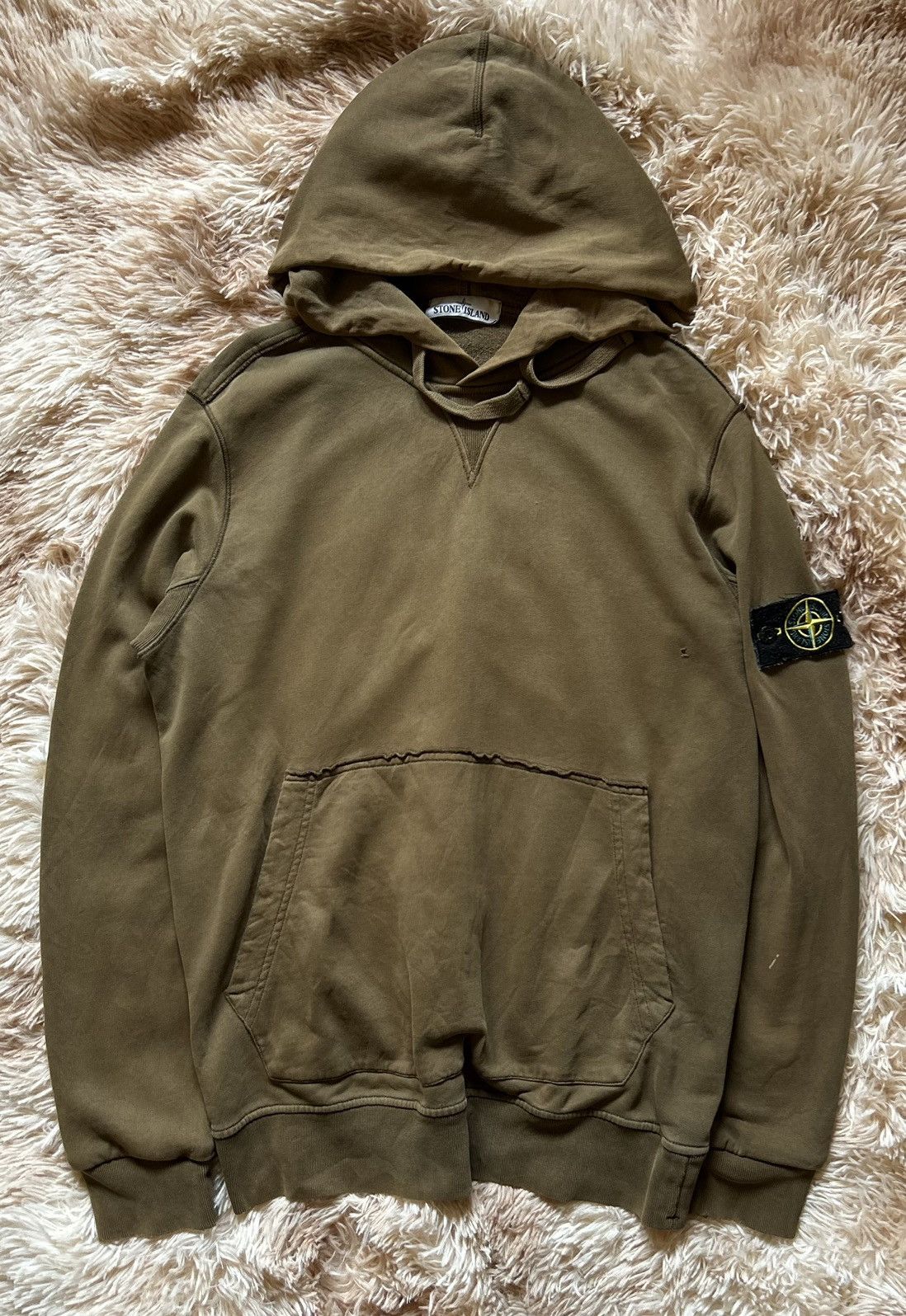 Stone Island 💥CRAZY💥 RARE COLOURED DISTRESSED STONE ISLAND GARMENT HOODIE Size US L / EU 52-54 / 3 - 1 Thumbnail