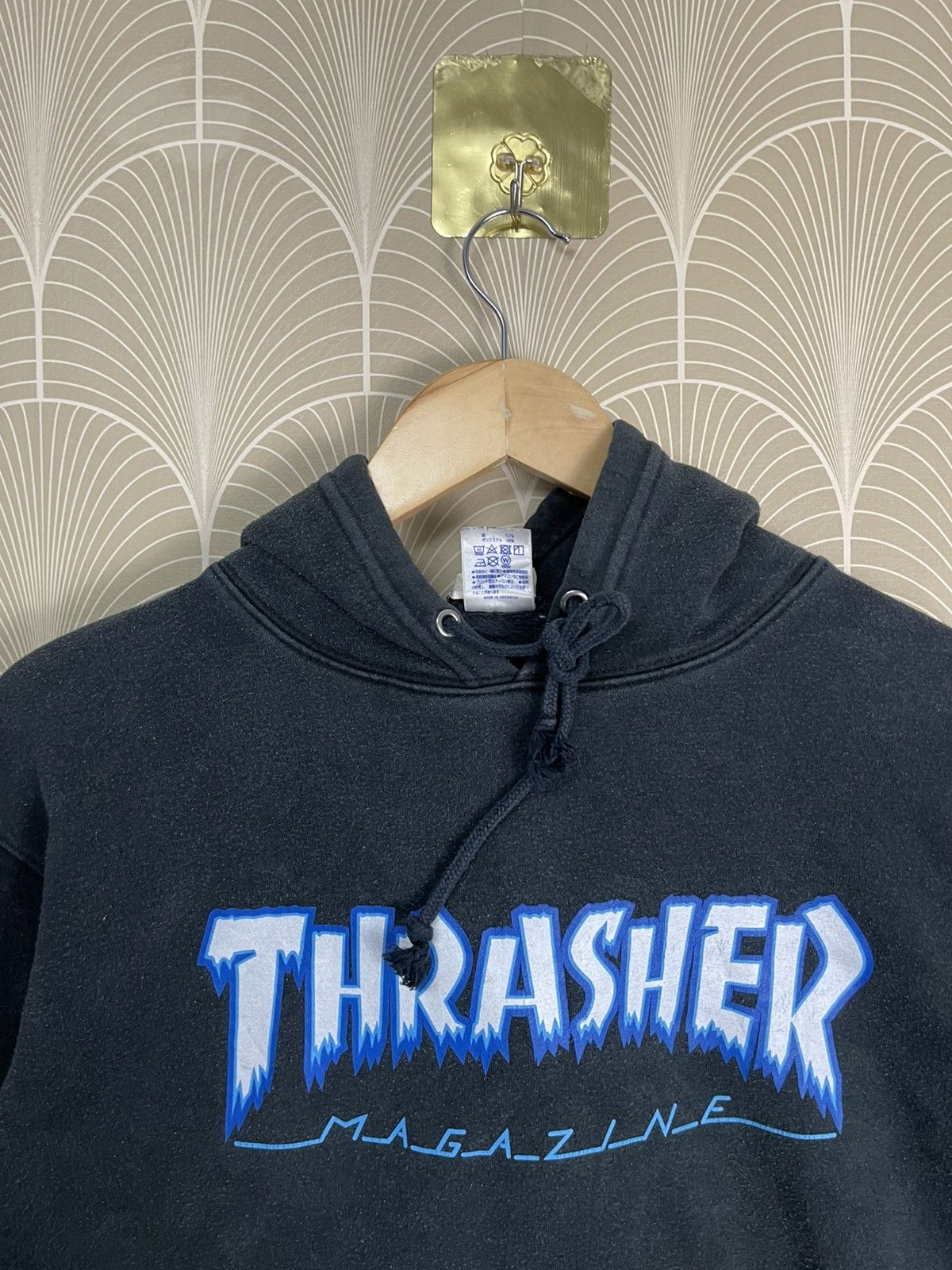 Japanese Brand × Thrasher × Vintage VINTAGE THRASHER MAGAZINE SKATEBOARD HOODIE BLUE PRINT Size US L / EU 52-54 / 3 - 6 Thumbnail