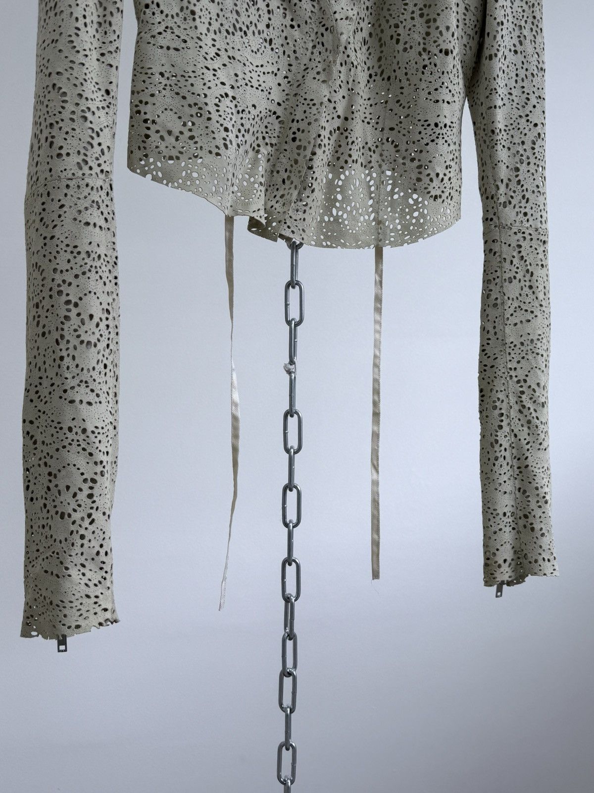 Haider Ackermann Archive Haider Ackermann Perforated Leather Jacket Size XS / US 0-2 / IT 36-38 - 5 Thumbnail