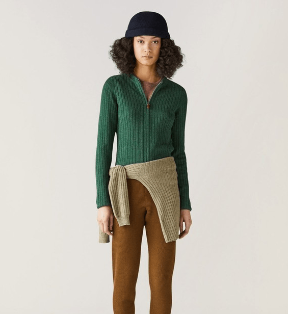 Loro Piana o1w1db10724 Maras Bomber Cashmere Cardigan in Green Size M / US 6-8 / IT 42-44 - 5 Thumbnail