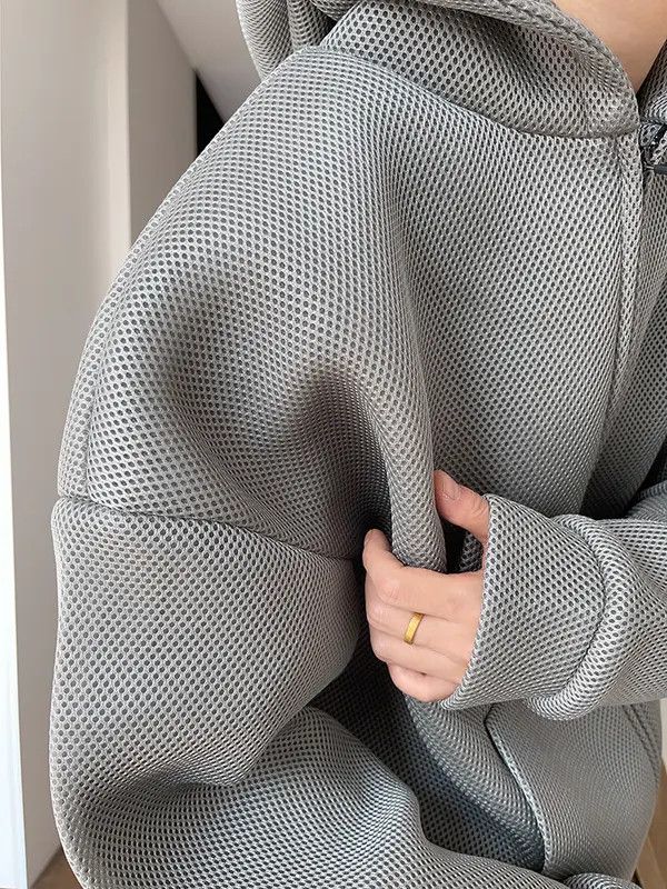 Vintage Kobayashi x Shi Double Layer Gray Mesh Hoodie Size US L / EU 52-54 / 3 - 5 Thumbnail
