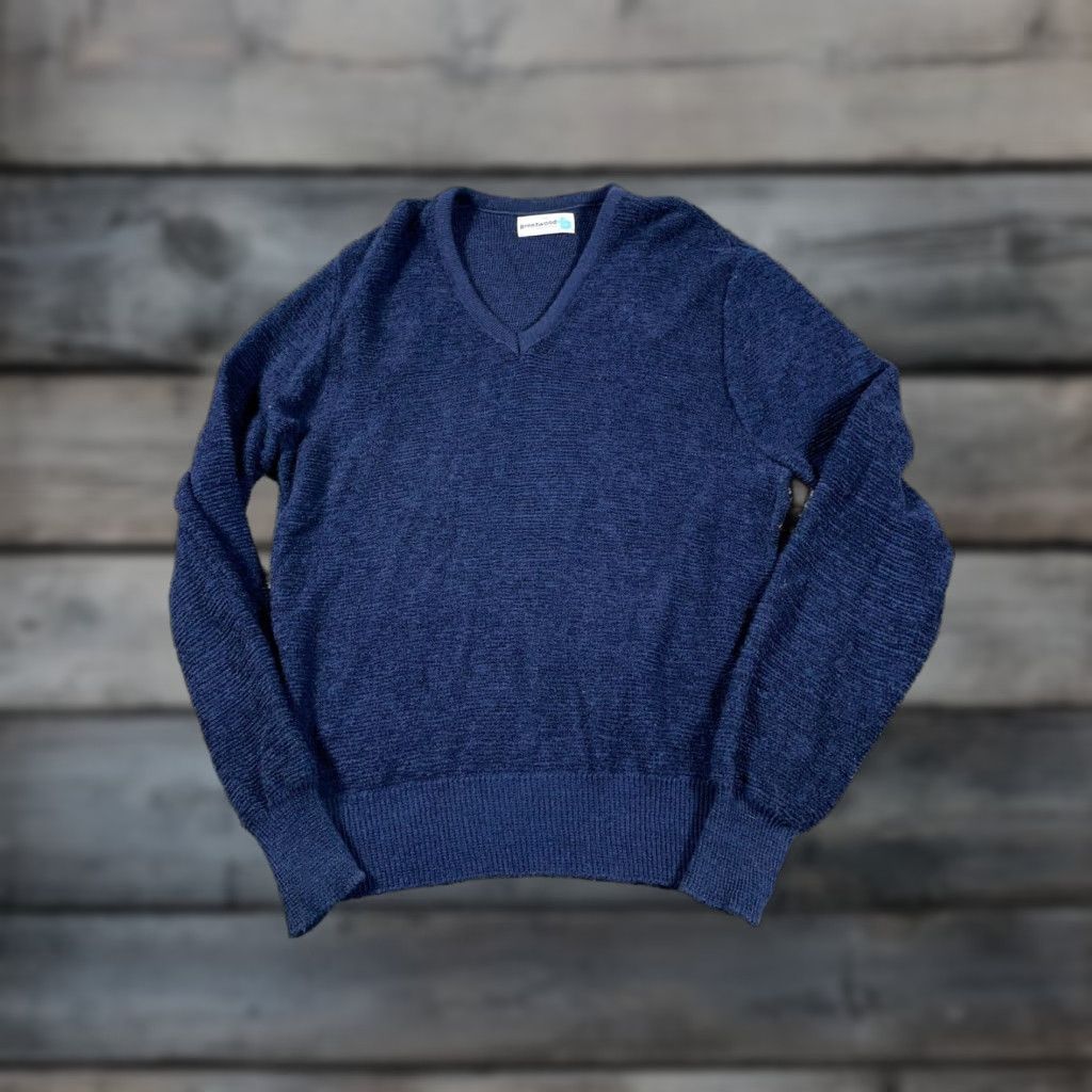 Vintage VINTAGE Brentwood Sportswear V-Neck Sweater Men L Dark Blue 80s Classic Retro Pullover Size US L / EU 52-54 / 3 - 1 Thumbnail