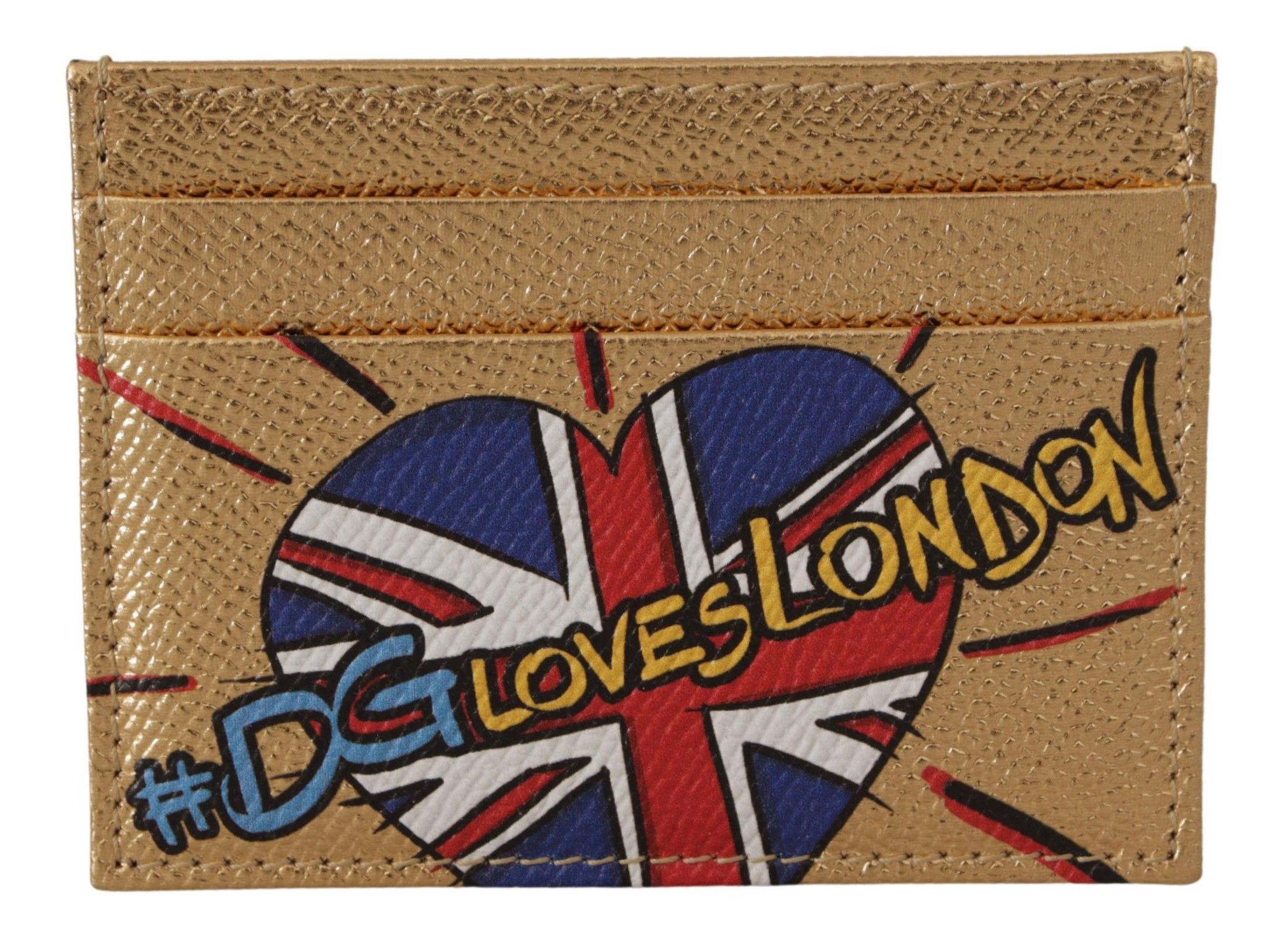 Dolce & Gabbana Elegant Gold Leather Women's Cardholder Size ONE SIZE - 1 Thumbnail